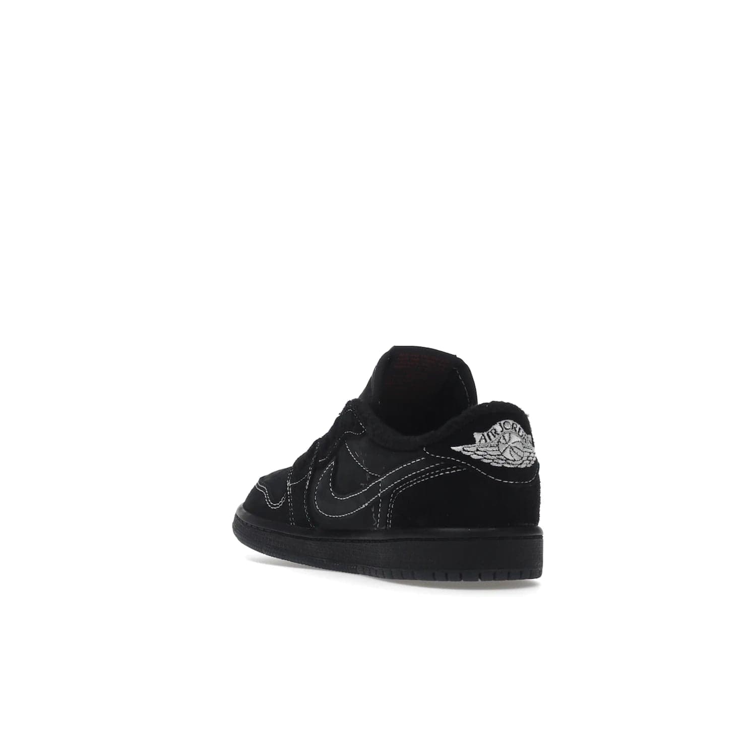 Jordan 1 Retro Low OG SP Travis Scott Black Phantom (PS) - Image 25 - Only at www.BallersClubKickz.com - Kids' Air Jordan 1 Retro Low OG SP Travis Scott 'Black Phantom' PS: A bold upper in black and Phantom features Travis Scott's signature branding. Swoosh, Cactus Jack, and Wings logos. Out Dec. 15th for $60.