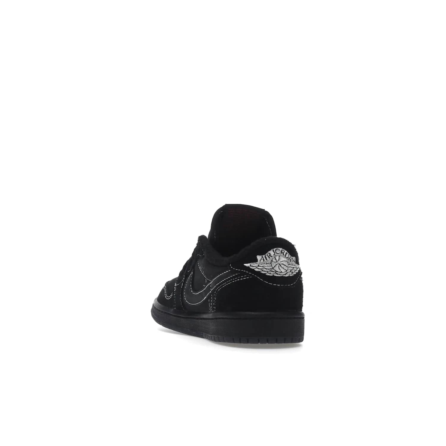 Jordan 1 Retro Low OG SP Travis Scott Black Phantom (PS) - Image 26 - Only at www.BallersClubKickz.com - Kids' Air Jordan 1 Retro Low OG SP Travis Scott 'Black Phantom' PS: A bold upper in black and Phantom features Travis Scott's signature branding. Swoosh, Cactus Jack, and Wings logos. Out Dec. 15th for $60.