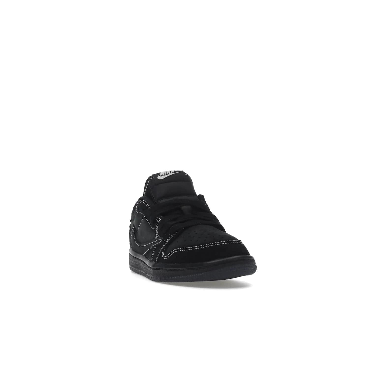 Jordan 1 Retro Low OG SP Travis Scott Black Phantom (PS) - Image 8 - Only at www.BallersClubKickz.com - Kids' Air Jordan 1 Retro Low OG SP Travis Scott 'Black Phantom' PS: A bold upper in black and Phantom features Travis Scott's signature branding. Swoosh, Cactus Jack, and Wings logos. Out Dec. 15th for $60.