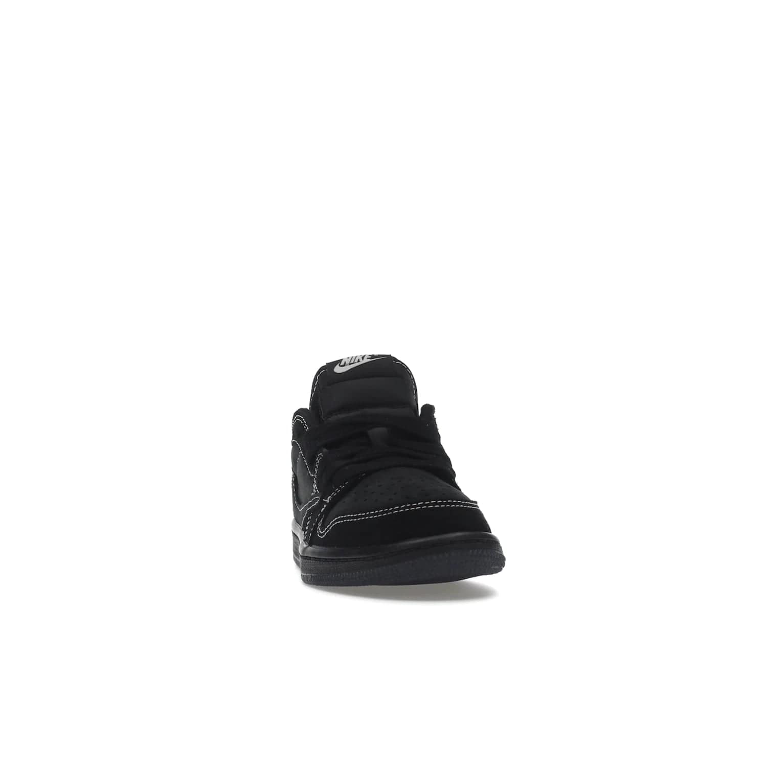 Jordan 1 Retro Low OG SP Travis Scott Black Phantom (PS) - Image 9 - Only at www.BallersClubKickz.com - Kids' Air Jordan 1 Retro Low OG SP Travis Scott 'Black Phantom' PS: A bold upper in black and Phantom features Travis Scott's signature branding. Swoosh, Cactus Jack, and Wings logos. Out Dec. 15th for $60.