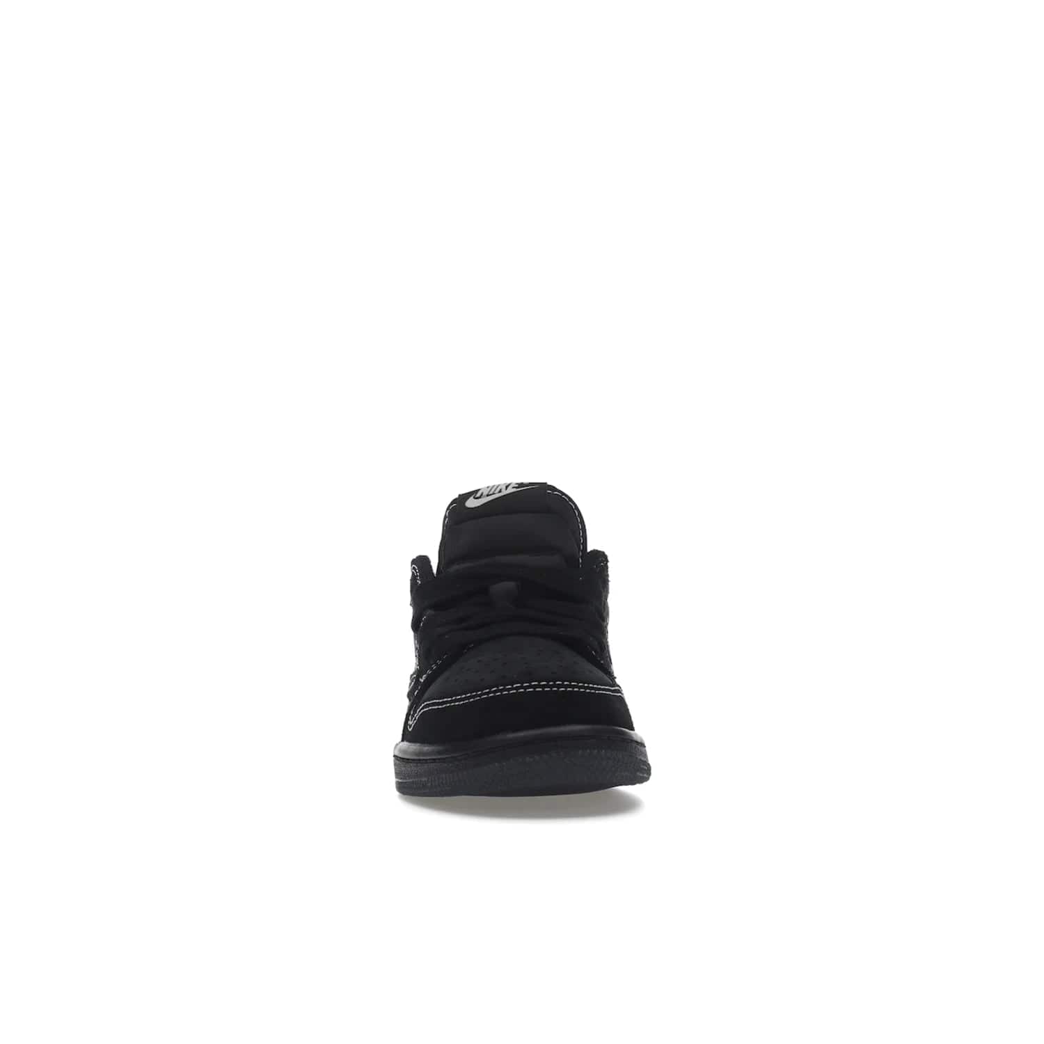Jordan 1 Retro Low OG SP Travis Scott Black Phantom (PS) - Image 10 - Only at www.BallersClubKickz.com - Kids' Air Jordan 1 Retro Low OG SP Travis Scott 'Black Phantom' PS: A bold upper in black and Phantom features Travis Scott's signature branding. Swoosh, Cactus Jack, and Wings logos. Out Dec. 15th for $60.