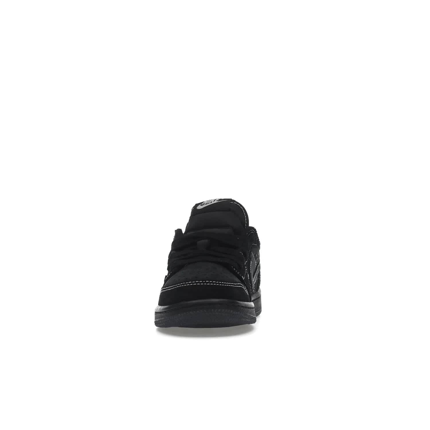 Jordan 1 Retro Low OG SP Travis Scott Black Phantom (PS) - Image 11 - Only at www.BallersClubKickz.com - Kids' Air Jordan 1 Retro Low OG SP Travis Scott 'Black Phantom' PS: A bold upper in black and Phantom features Travis Scott's signature branding. Swoosh, Cactus Jack, and Wings logos. Out Dec. 15th for $60.