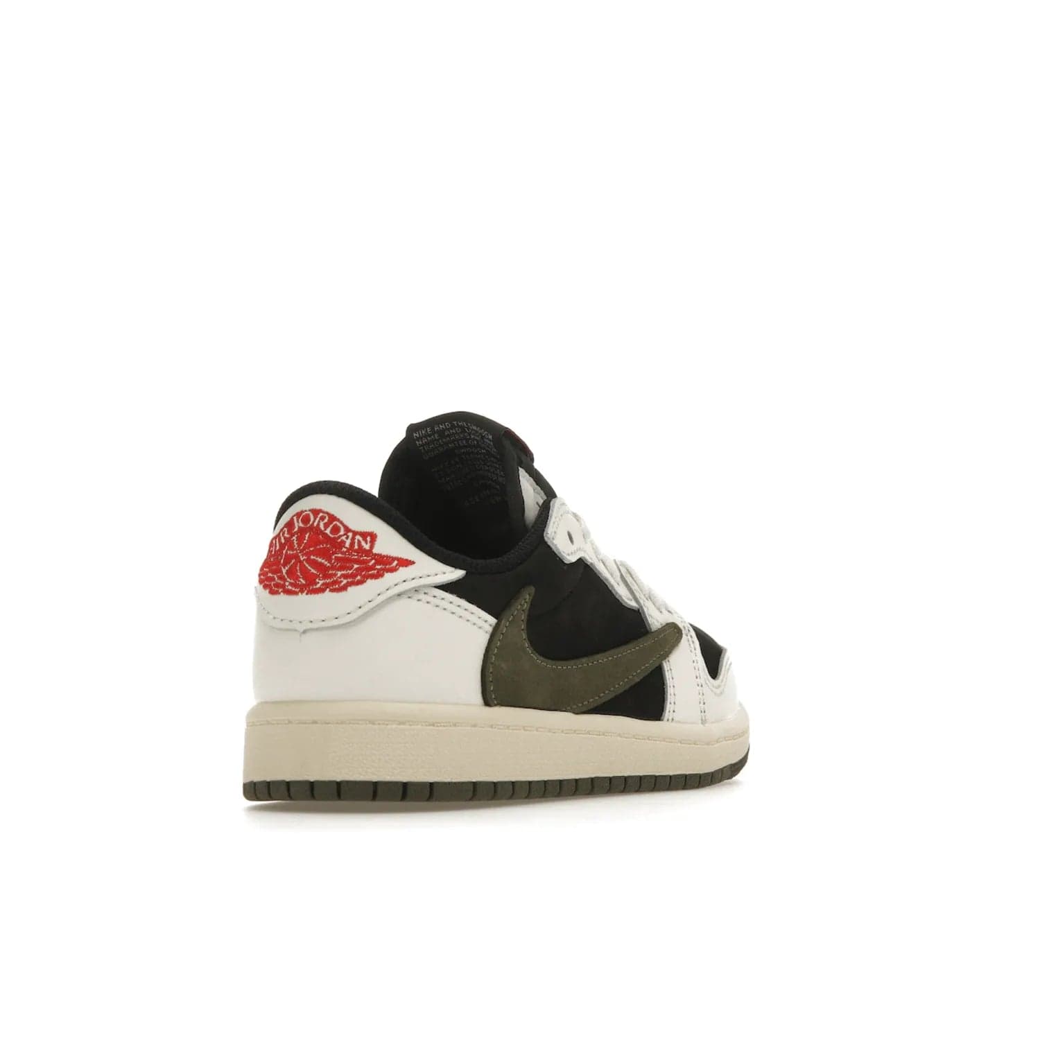 Jordan 1 Retro Low OG SP Travis Scott Olive (PS) - Image 31 - Only at www.BallersClubKickz.com - Jordan 1 Retro Low OG SP Travis Scott Olive: A Sail upper, Red and Black accents, and Olive midsole combine for a classic sneaker that is perfect for any style.