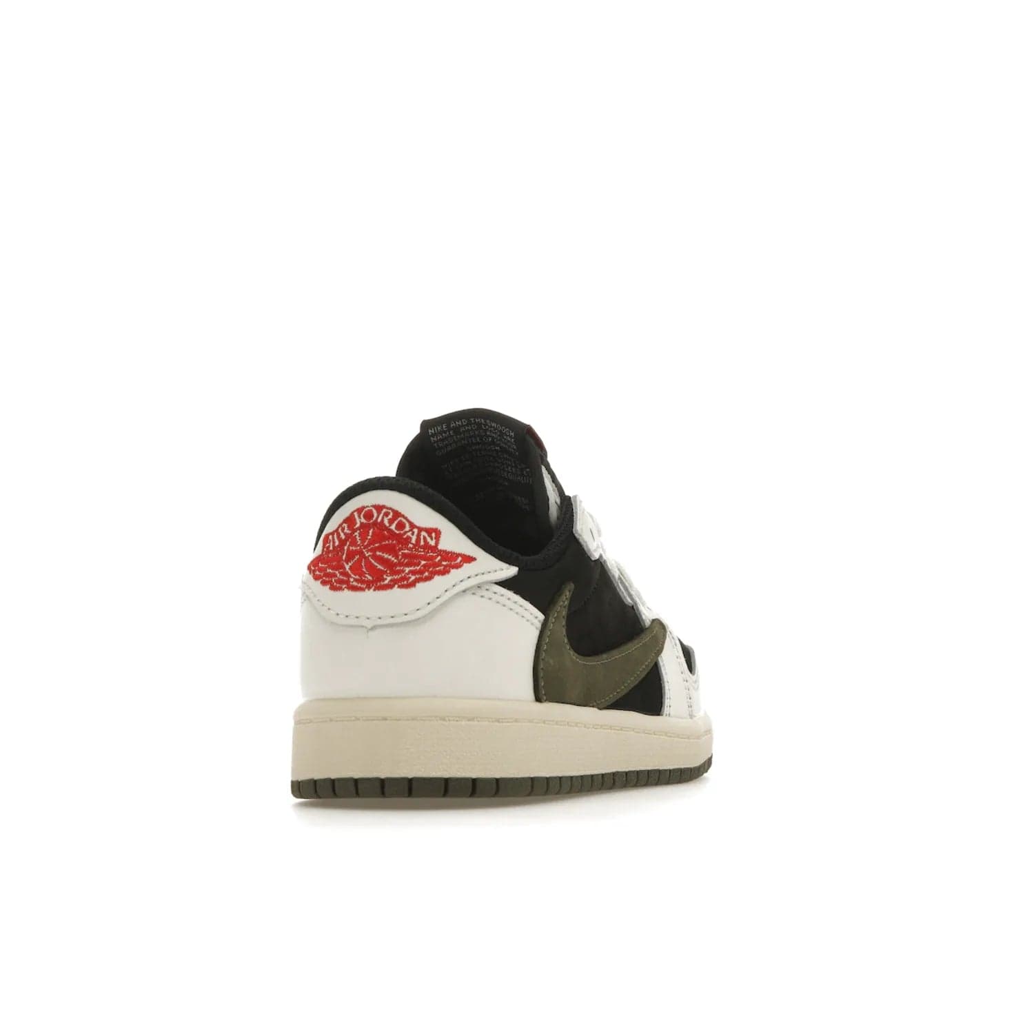 Jordan 1 Retro Low OG SP Travis Scott Olive (PS) - Image 30 - Only at www.BallersClubKickz.com - Jordan 1 Retro Low OG SP Travis Scott Olive: A Sail upper, Red and Black accents, and Olive midsole combine for a classic sneaker that is perfect for any style.