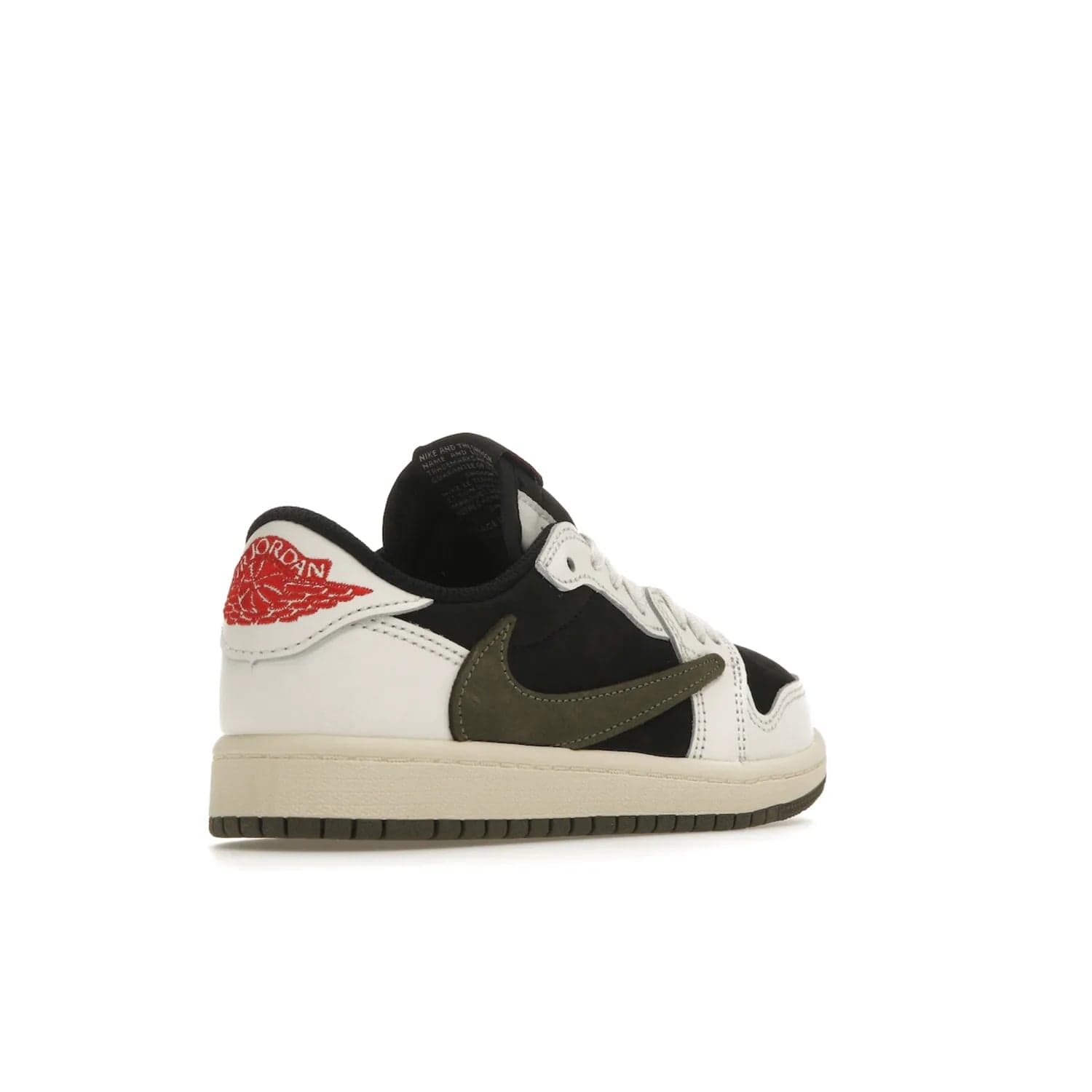Jordan 1 Retro Low OG SP Travis Scott Olive (PS) - Image 32 - Only at www.BallersClubKickz.com - Jordan 1 Retro Low OG SP Travis Scott Olive: A Sail upper, Red and Black accents, and Olive midsole combine for a classic sneaker that is perfect for any style.