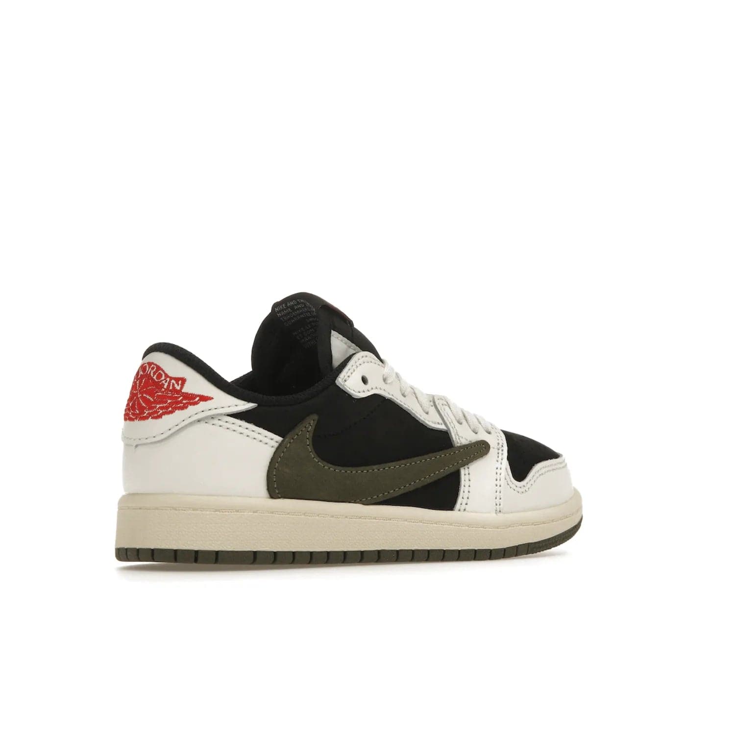 Jordan 1 Retro Low OG SP Travis Scott Olive (PS) - Image 33 - Only at www.BallersClubKickz.com - Jordan 1 Retro Low OG SP Travis Scott Olive: A Sail upper, Red and Black accents, and Olive midsole combine for a classic sneaker that is perfect for any style.