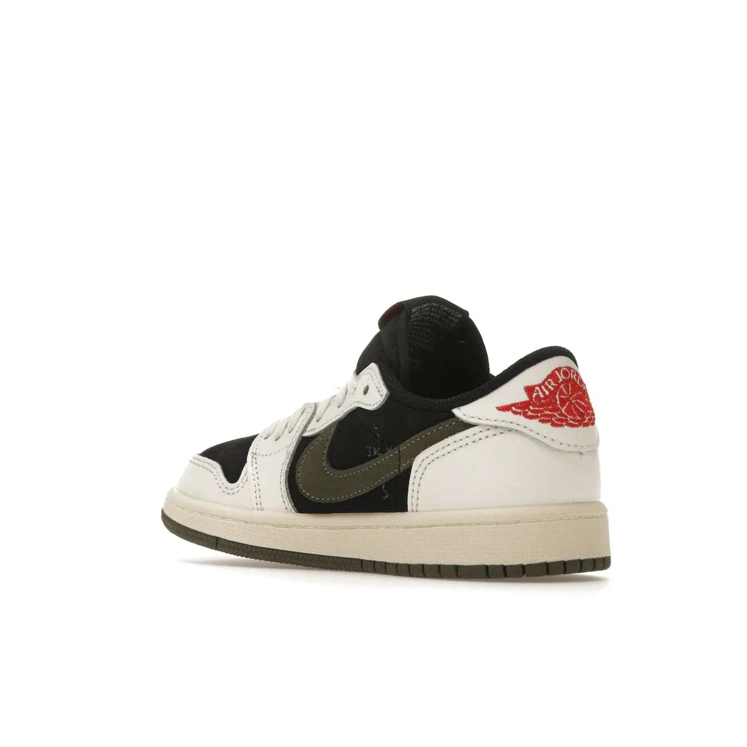 Jordan 1 Retro Low OG SP Travis Scott Olive (PS) - Image 24 - Only at www.BallersClubKickz.com - Jordan 1 Retro Low OG SP Travis Scott Olive: A Sail upper, Red and Black accents, and Olive midsole combine for a classic sneaker that is perfect for any style.