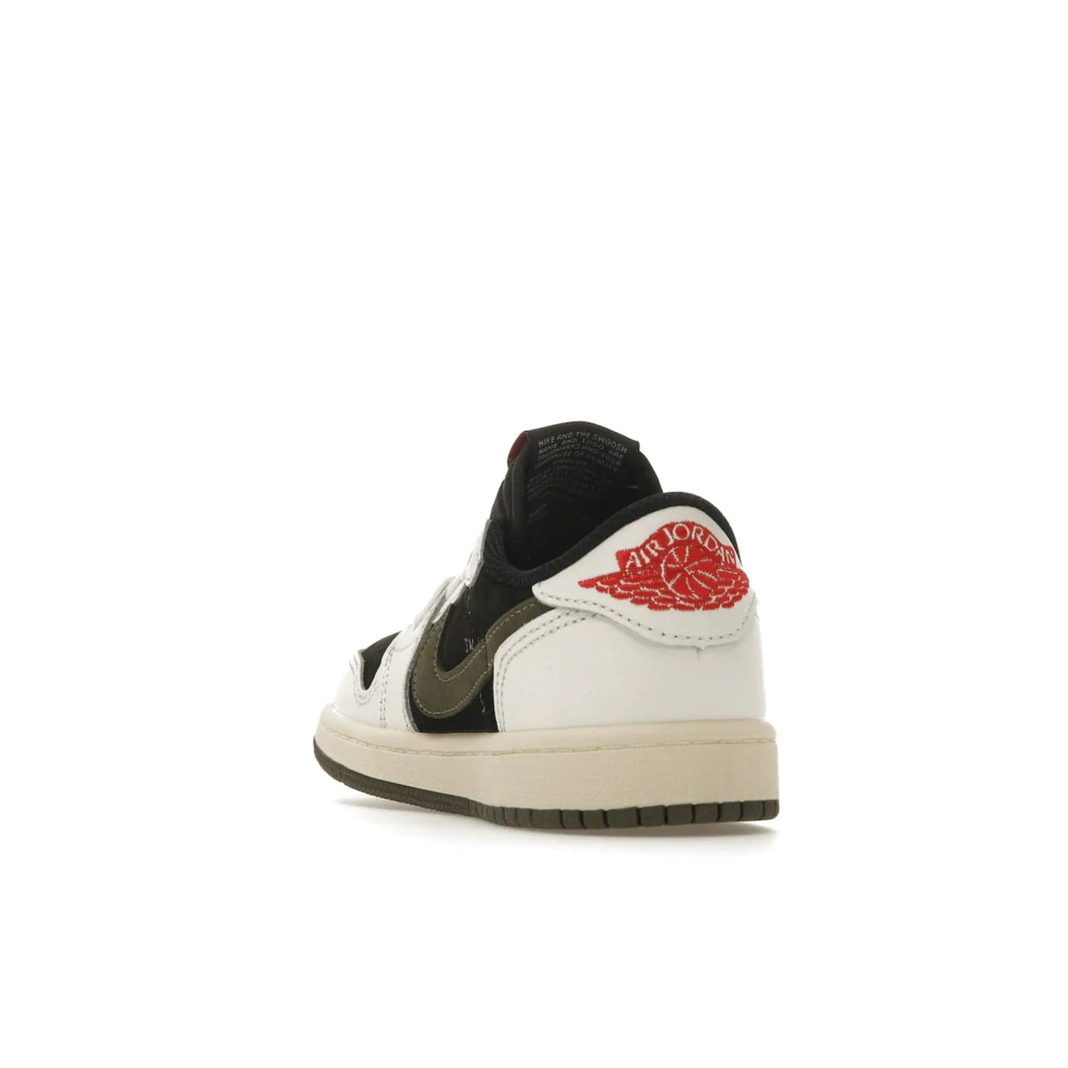 Jordan 1 Retro Low OG SP Travis Scott Olive (PS) - Image 26 - Only at www.BallersClubKickz.com - Jordan 1 Retro Low OG SP Travis Scott Olive: A Sail upper, Red and Black accents, and Olive midsole combine for a classic sneaker that is perfect for any style.