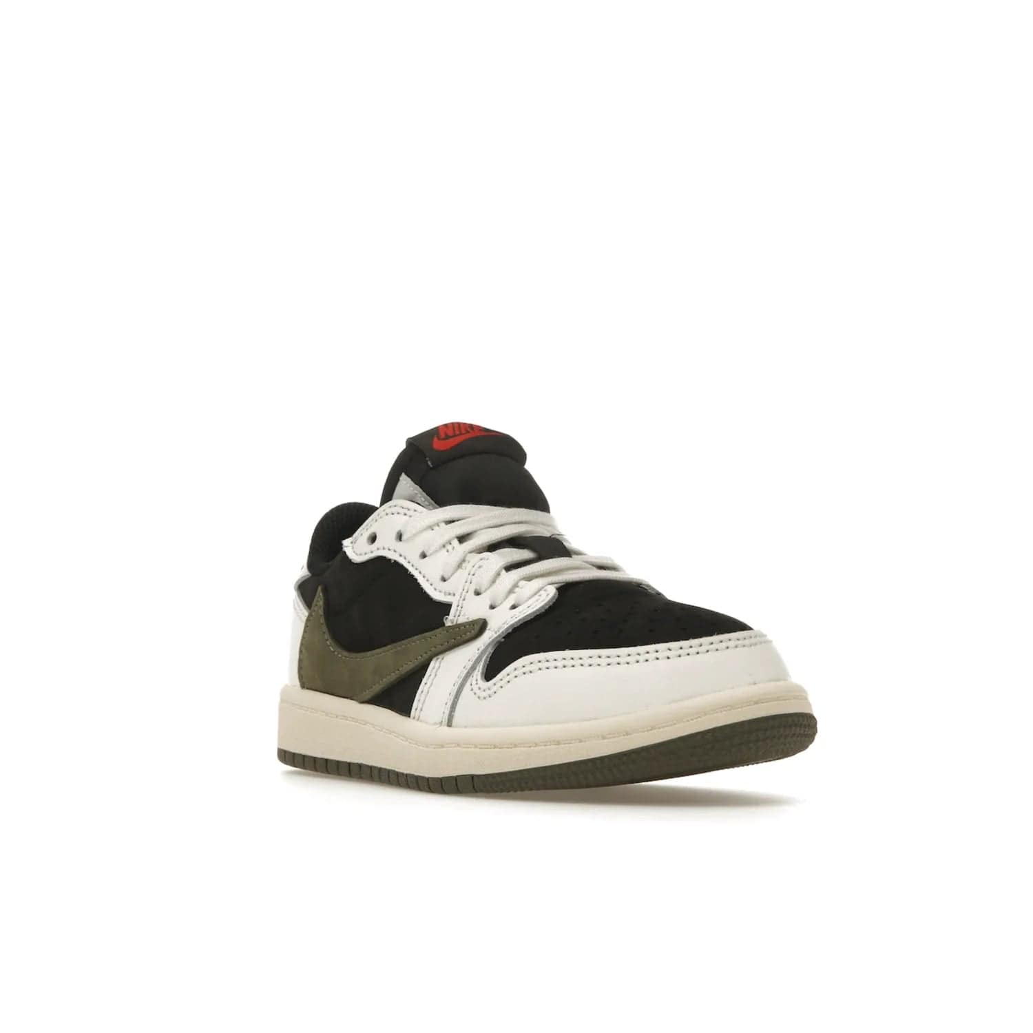 Jordan 1 Retro Low OG SP Travis Scott Olive (PS) - Image 7 - Only at www.BallersClubKickz.com - Jordan 1 Retro Low OG SP Travis Scott Olive: A Sail upper, Red and Black accents, and Olive midsole combine for a classic sneaker that is perfect for any style.