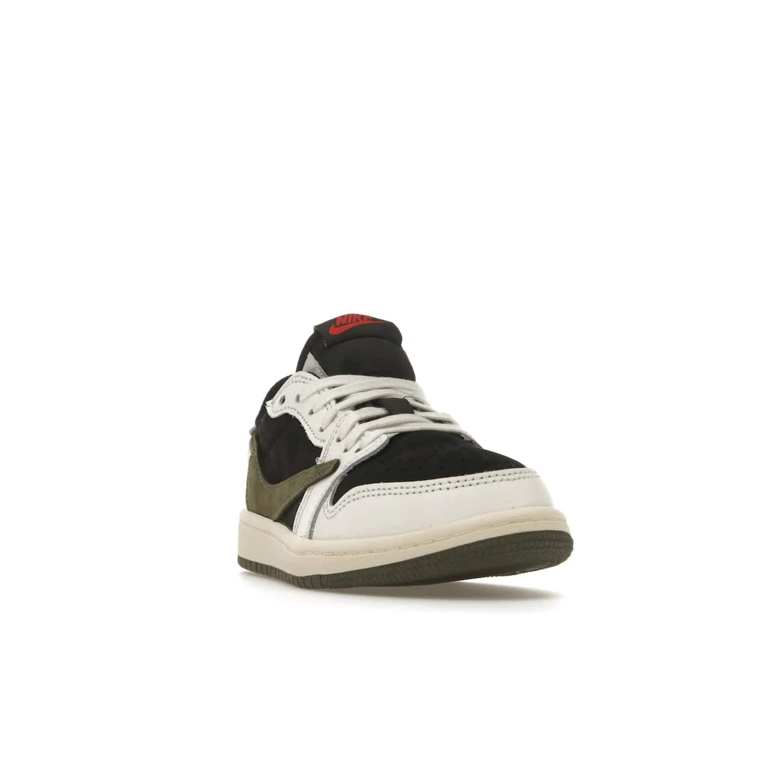 Jordan 1 Retro Low OG SP Travis Scott Olive (PS) - Image 8 - Only at www.BallersClubKickz.com - Jordan 1 Retro Low OG SP Travis Scott Olive: A Sail upper, Red and Black accents, and Olive midsole combine for a classic sneaker that is perfect for any style.
