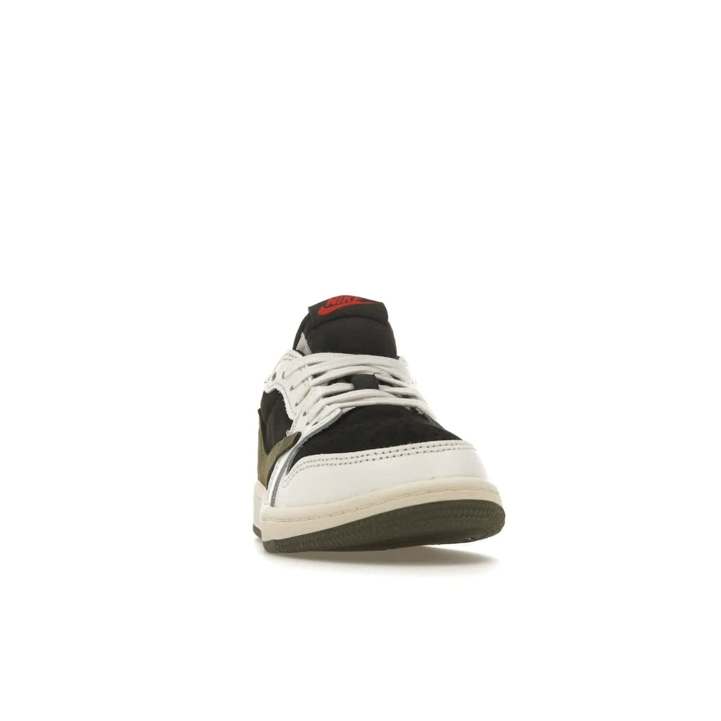 Jordan 1 Retro Low OG SP Travis Scott Olive (PS) - Image 9 - Only at www.BallersClubKickz.com - Jordan 1 Retro Low OG SP Travis Scott Olive: A Sail upper, Red and Black accents, and Olive midsole combine for a classic sneaker that is perfect for any style.