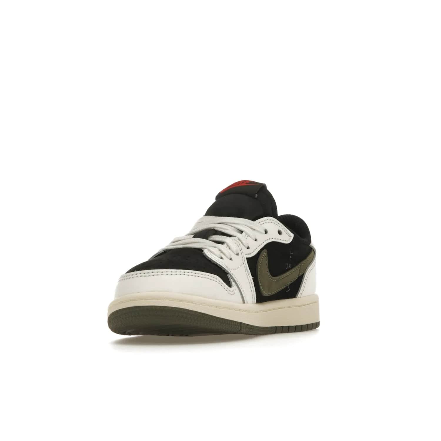 Jordan 1 Retro Low OG SP Travis Scott Olive (PS) - Image 13 - Only at www.BallersClubKickz.com - Jordan 1 Retro Low OG SP Travis Scott Olive: A Sail upper, Red and Black accents, and Olive midsole combine for a classic sneaker that is perfect for any style.