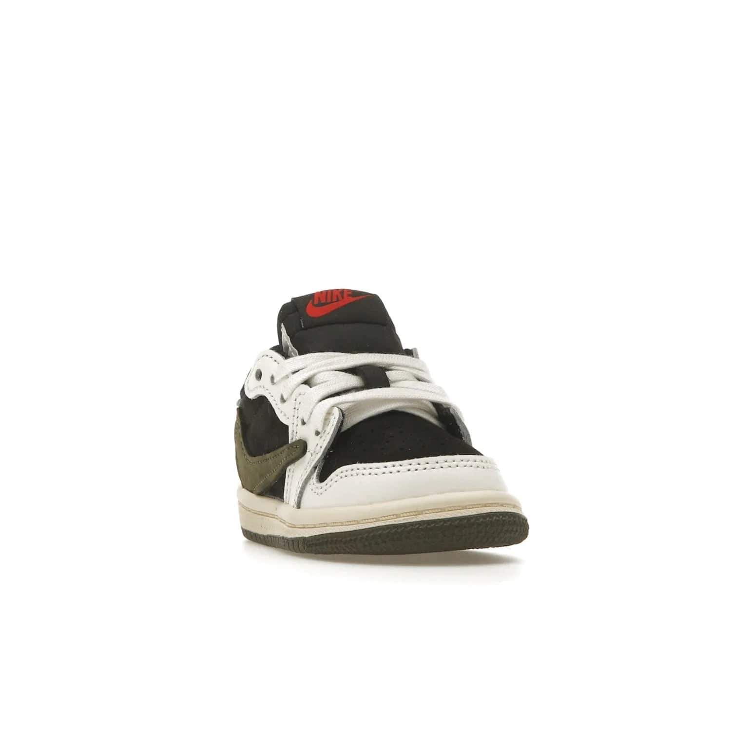 Jordan 1 Retro Low OG SP Travis Scott Olive (TD) - Image 8 - Only at www.BallersClubKickz.com - Get the iconic style & comfort you love with the Jordan 1 Retro Low OG SP Travis Scott Olive. Featuring a premium upper, Sail, Red, Black & Olive colorway & a durable rubber outsole for traction & cushioning. Get it now!