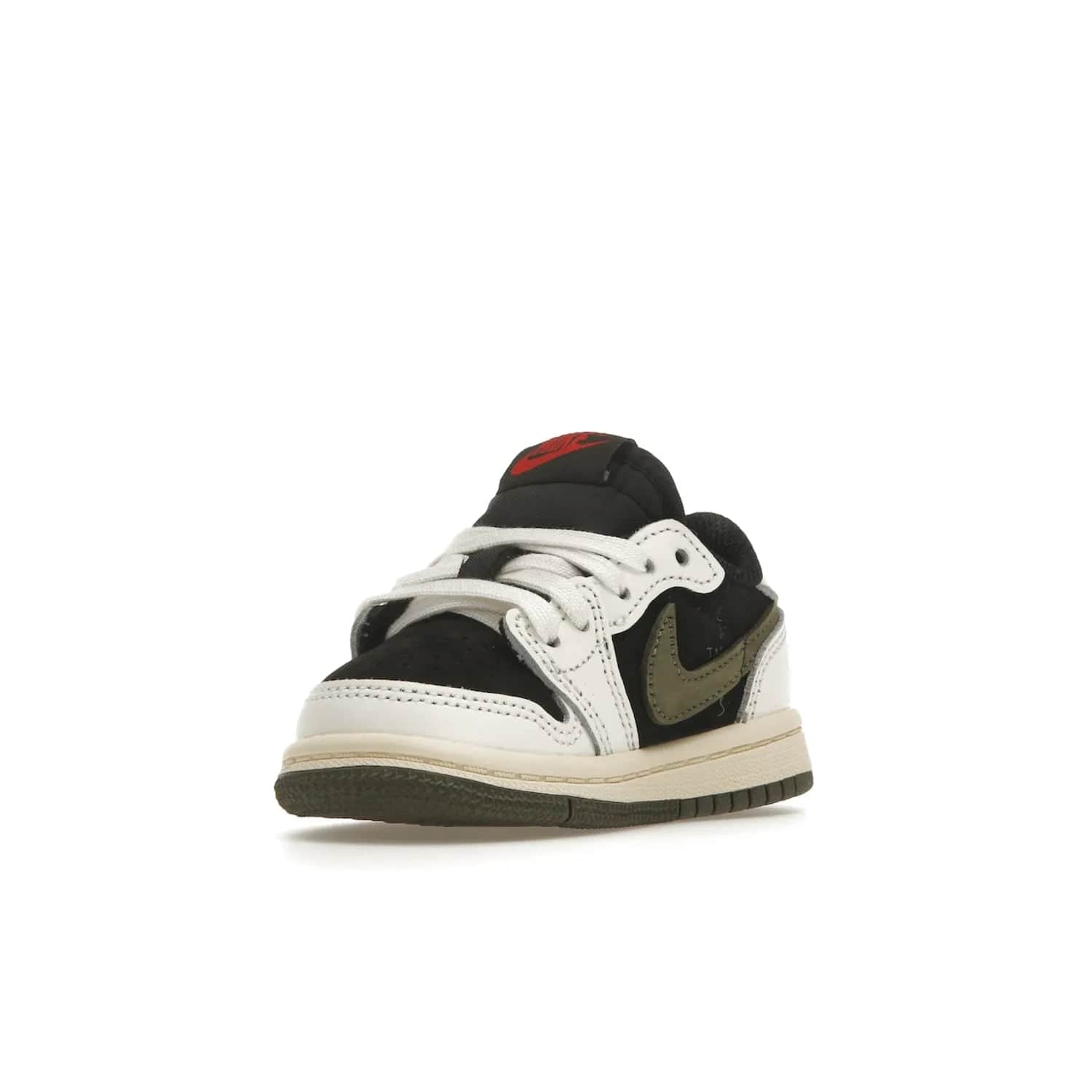 Jordan 1 Retro Low OG SP Travis Scott Olive (TD) - Image 14 - Only at www.BallersClubKickz.com - Get the iconic style & comfort you love with the Jordan 1 Retro Low OG SP Travis Scott Olive. Featuring a premium upper, Sail, Red, Black & Olive colorway & a durable rubber outsole for traction & cushioning. Get it now!