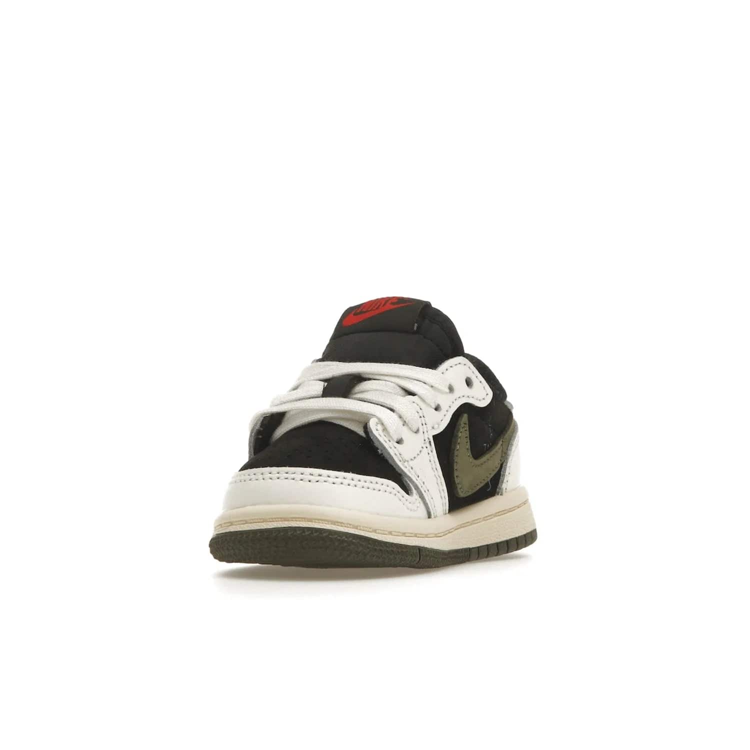 Jordan 1 Retro Low OG SP Travis Scott Olive (TD) - Image 13 - Only at www.BallersClubKickz.com - Get the iconic style & comfort you love with the Jordan 1 Retro Low OG SP Travis Scott Olive. Featuring a premium upper, Sail, Red, Black & Olive colorway & a durable rubber outsole for traction & cushioning. Get it now!
