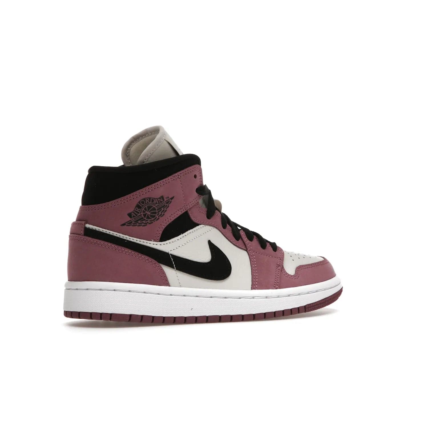 Jordan 1 Mid SE Light Mulberry (Women's) - Image 34 - Only at www.BallersClubKickz.com - Classic style meets performance with the Air Jordan 1 Mid Light Mulberry (Women's). Sleek leather overlays and light bone detailing bring out the best of this classic sneaker, perfect for the active woman on-the-go. Available March 2022.