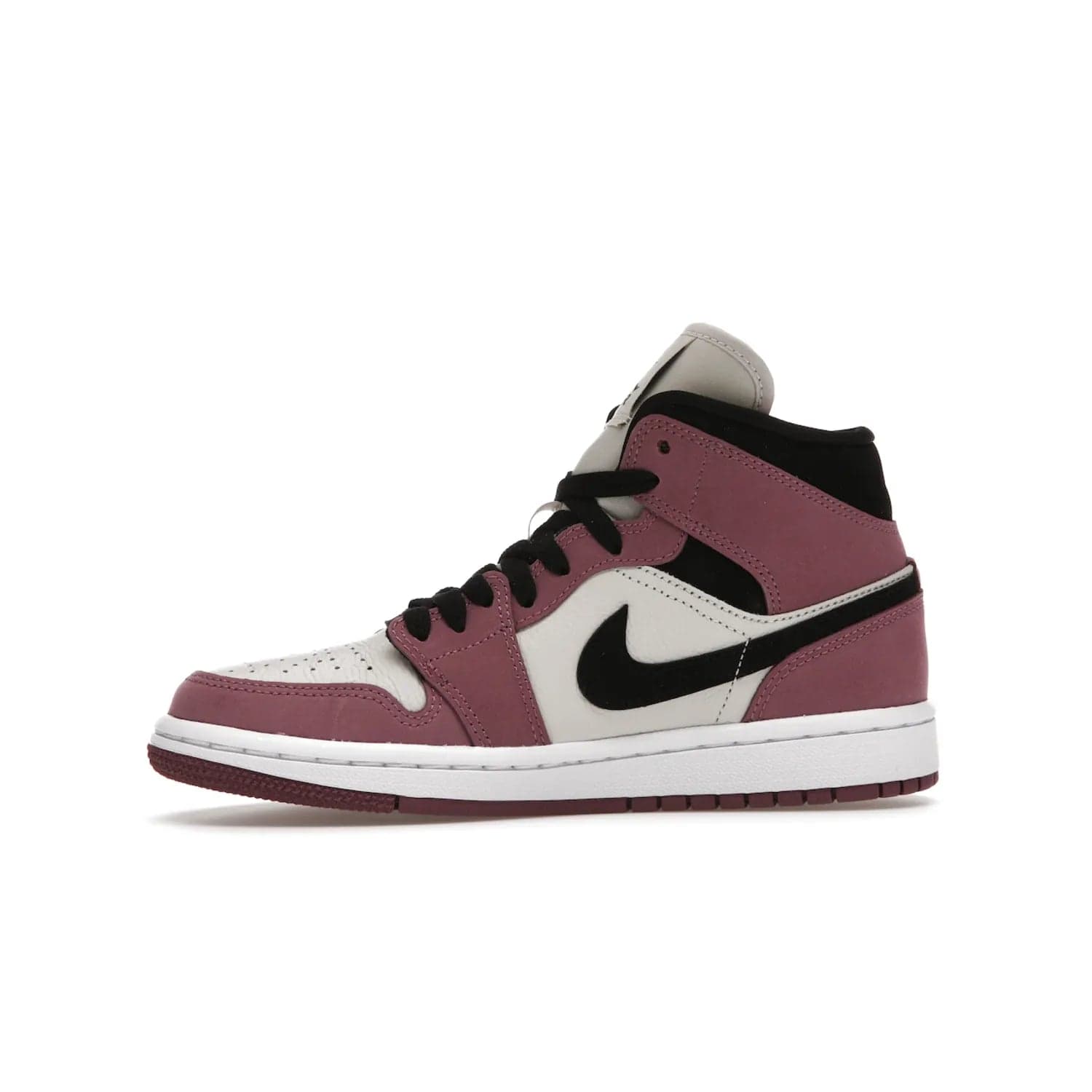 Jordan 1 Mid SE Light Mulberry (Women's) - Image 18 - Only at www.BallersClubKickz.com - Classic style meets performance with the Air Jordan 1 Mid Light Mulberry (Women's). Sleek leather overlays and light bone detailing bring out the best of this classic sneaker, perfect for the active woman on-the-go. Available March 2022.