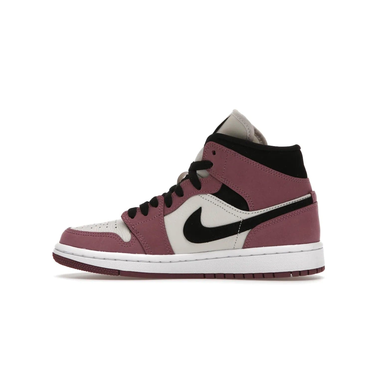 Jordan 1 Mid SE Light Mulberry (Women's) - Image 20 - Only at www.BallersClubKickz.com - Classic style meets performance with the Air Jordan 1 Mid Light Mulberry (Women's). Sleek leather overlays and light bone detailing bring out the best of this classic sneaker, perfect for the active woman on-the-go. Available March 2022.