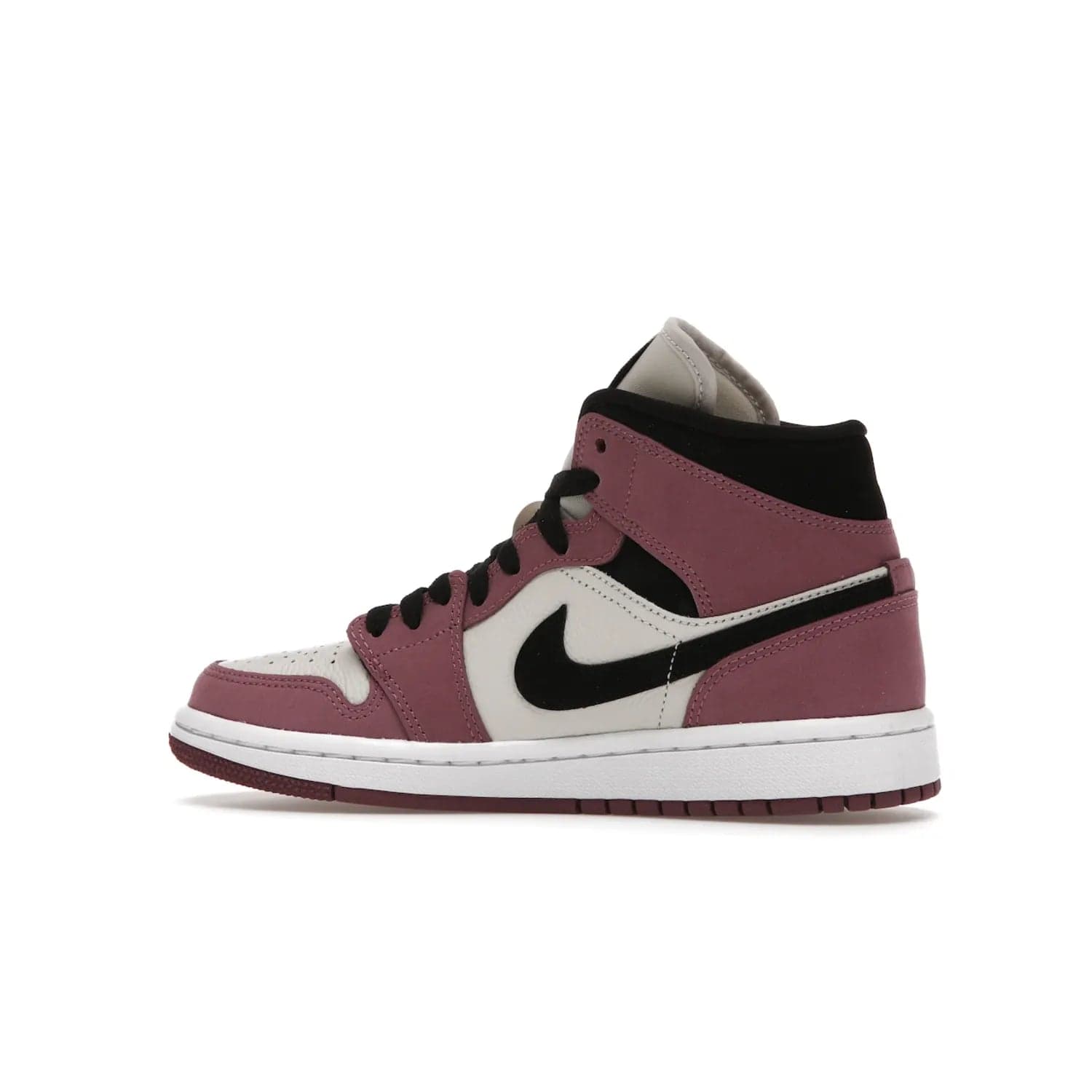 Jordan 1 Mid SE Light Mulberry (Women's) - Image 21 - Only at www.BallersClubKickz.com - Classic style meets performance with the Air Jordan 1 Mid Light Mulberry (Women's). Sleek leather overlays and light bone detailing bring out the best of this classic sneaker, perfect for the active woman on-the-go. Available March 2022.
