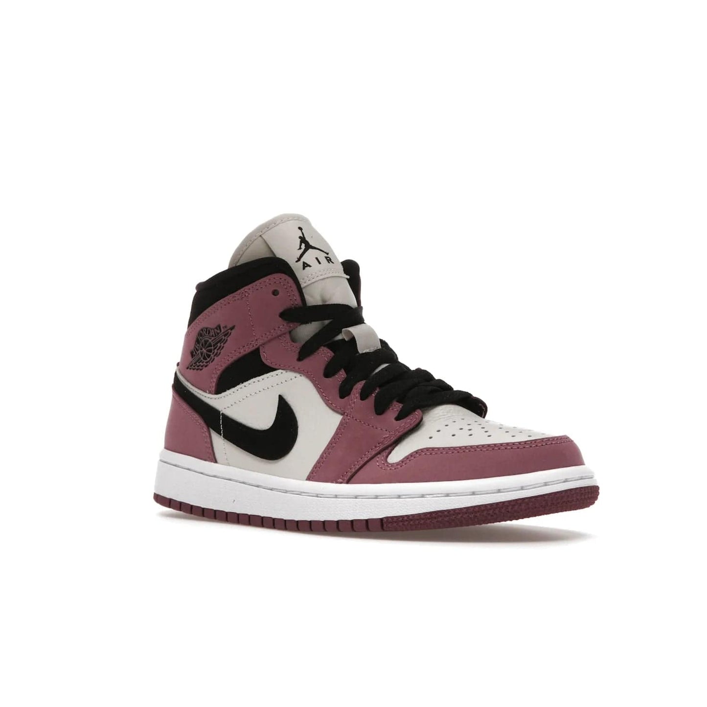 Jordan 1 Mid SE Light Mulberry (Women's) - Image 5 - Only at www.BallersClubKickz.com - Classic style meets performance with the Air Jordan 1 Mid Light Mulberry (Women's). Sleek leather overlays and light bone detailing bring out the best of this classic sneaker, perfect for the active woman on-the-go. Available March 2022.