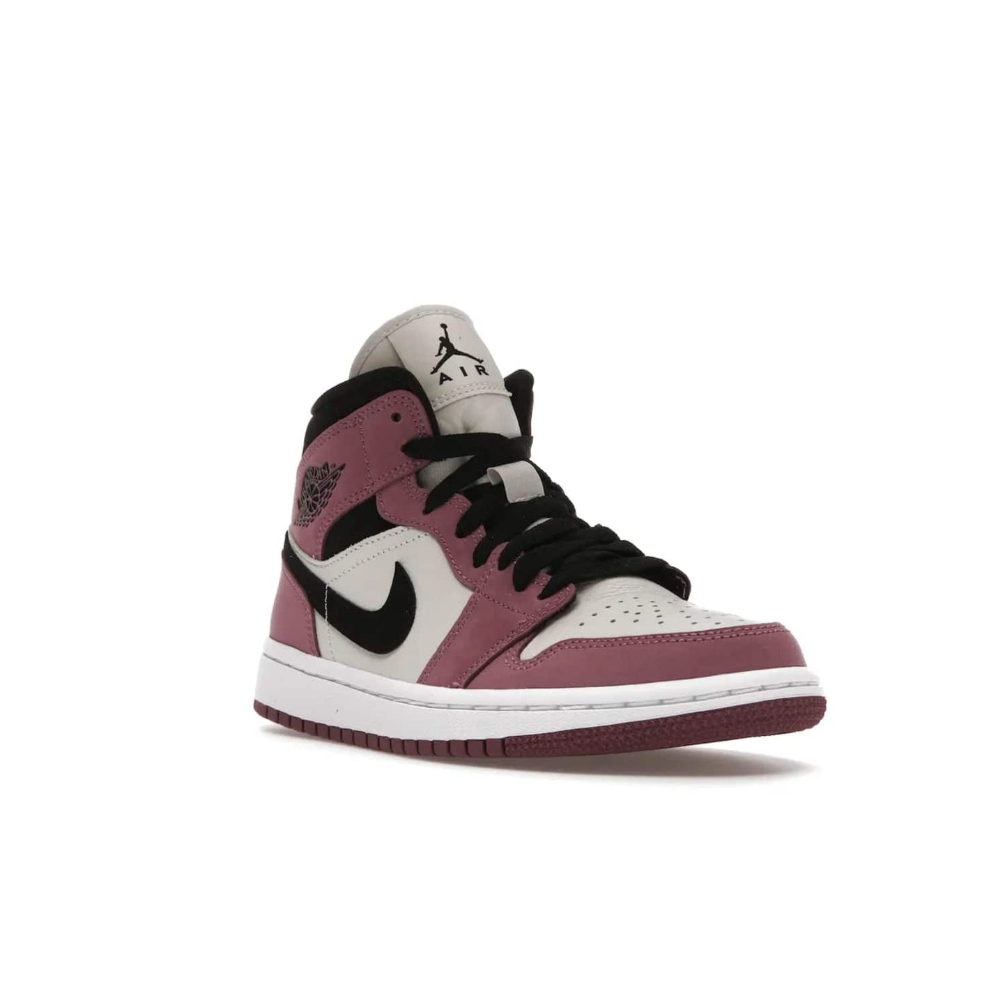 Jordan 1 Mid SE Light Mulberry (Women's) - Image 6 - Only at www.BallersClubKickz.com - Classic style meets performance with the Air Jordan 1 Mid Light Mulberry (Women's). Sleek leather overlays and light bone detailing bring out the best of this classic sneaker, perfect for the active woman on-the-go. Available March 2022.