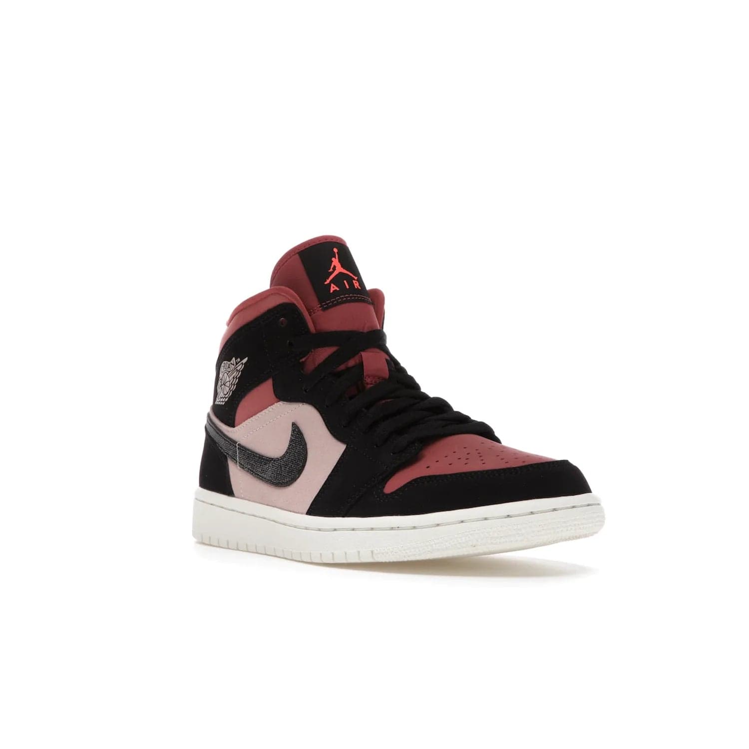 Jordan 1 Mid Canyon Rust (Women's) - Image 6 - Only at www.BallersClubKickz.com - The Air Jordan 1 Mid Canyon Rust for Women (W) is a stylish mid-top sneaker with distressed Nike swooshes and a white rubber cupsole. Featuring a blend of particle beige, canyon rust, sail and black, this versatile design will provide you with amazing comfort and style. Out now, 1st March 2021!