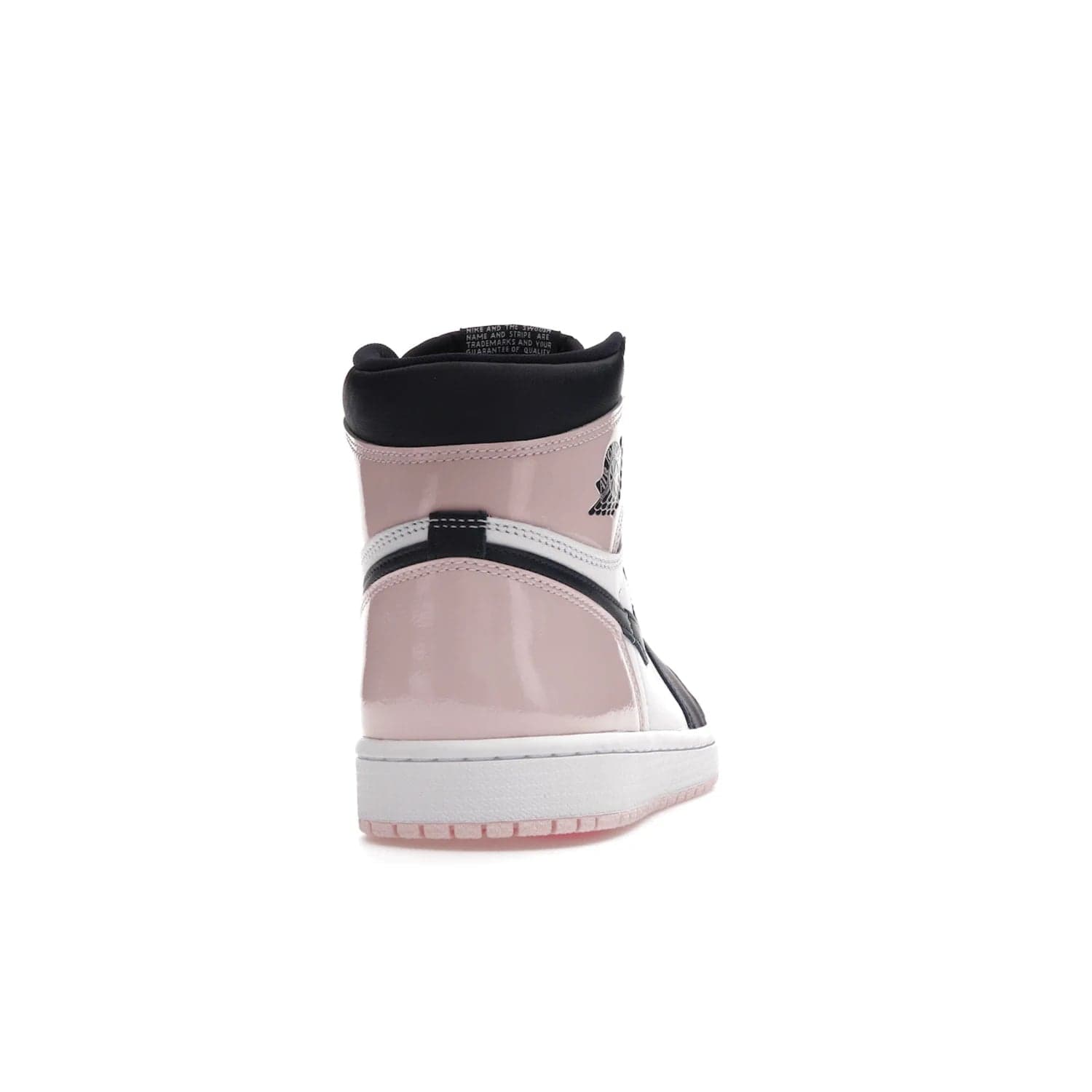 Jordan 1 Retro High OG Atmosphere (Women's) - Image 29 - Only at www.BallersClubKickz.com - Style up with the Women's Air Jordan 1 High Atmosphere. Featuring Black Toe colour-blocking, dynamic leather and light pink patent, this 1985 design brings Michael Jordan's iconic bubblegum habit to your winter collection.
