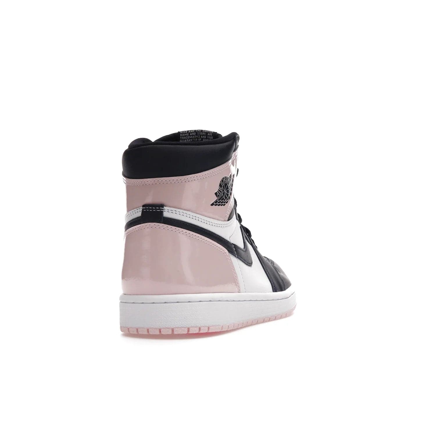 Jordan 1 Retro High OG Atmosphere (Women's) - Image 30 - Only at www.BallersClubKickz.com - Style up with the Women's Air Jordan 1 High Atmosphere. Featuring Black Toe colour-blocking, dynamic leather and light pink patent, this 1985 design brings Michael Jordan's iconic bubblegum habit to your winter collection.