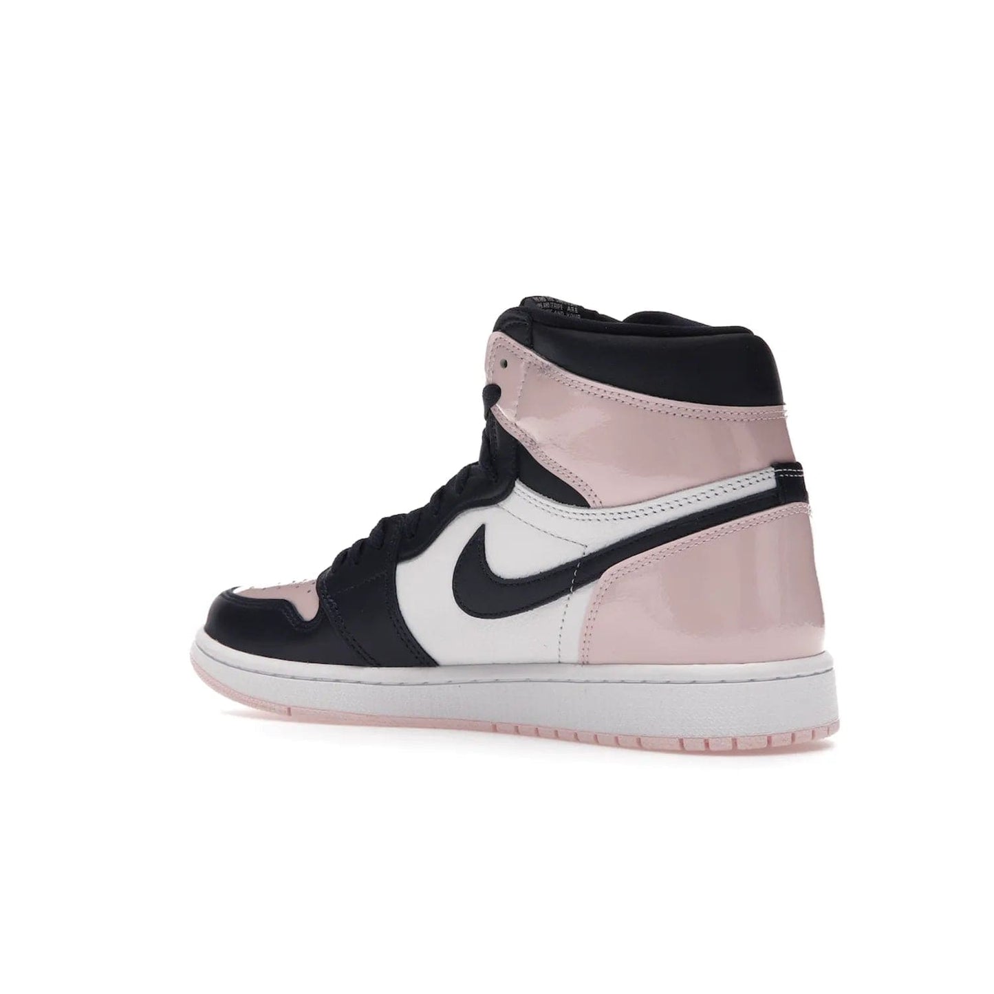 Jordan 1 Retro High OG Atmosphere (Women's) - Image 23 - Only at www.BallersClubKickz.com - Style up with the Women's Air Jordan 1 High Atmosphere. Featuring Black Toe colour-blocking, dynamic leather and light pink patent, this 1985 design brings Michael Jordan's iconic bubblegum habit to your winter collection.
