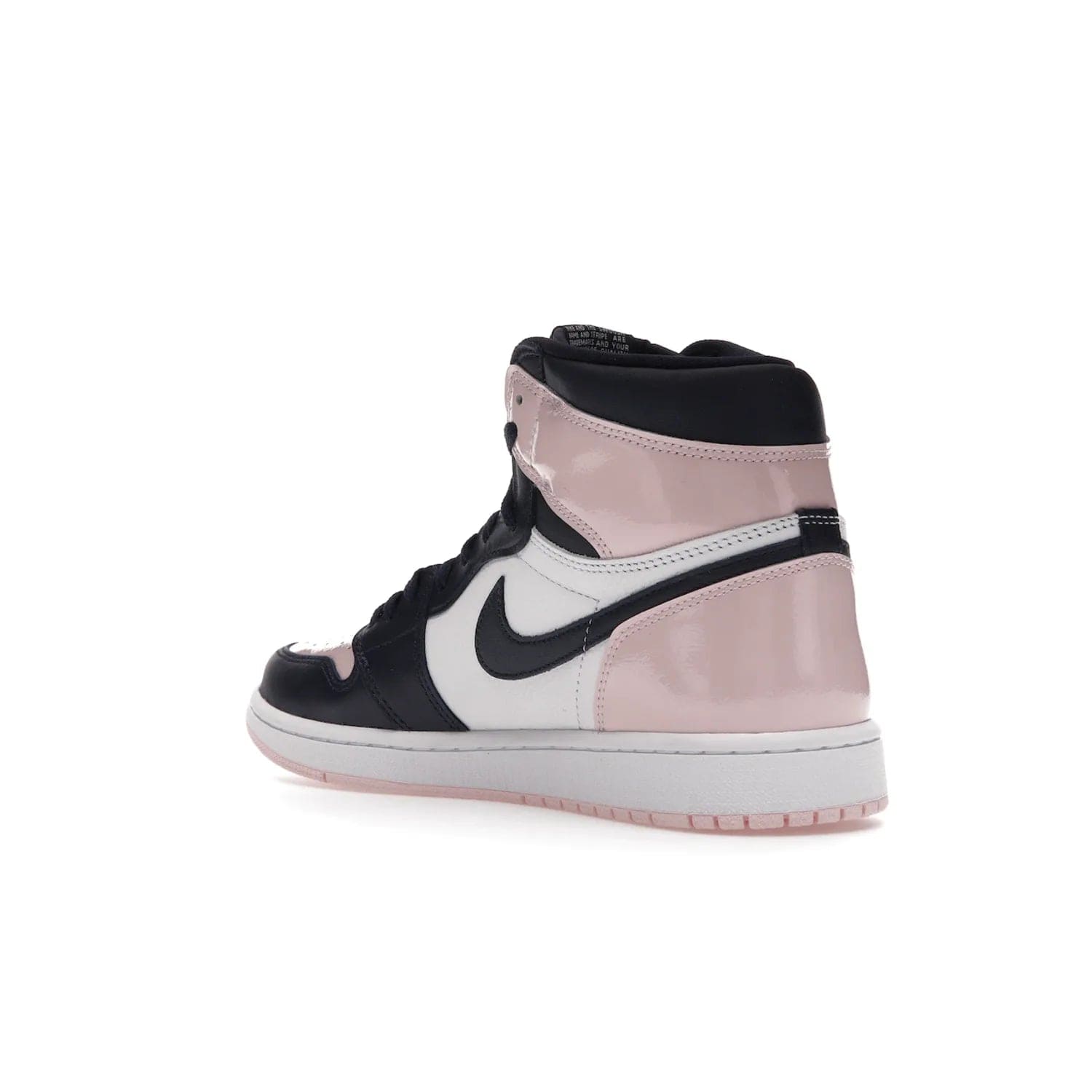 Jordan 1 Retro High OG Atmosphere (Women's) - Image 24 - Only at www.BallersClubKickz.com - Style up with the Women's Air Jordan 1 High Atmosphere. Featuring Black Toe colour-blocking, dynamic leather and light pink patent, this 1985 design brings Michael Jordan's iconic bubblegum habit to your winter collection.