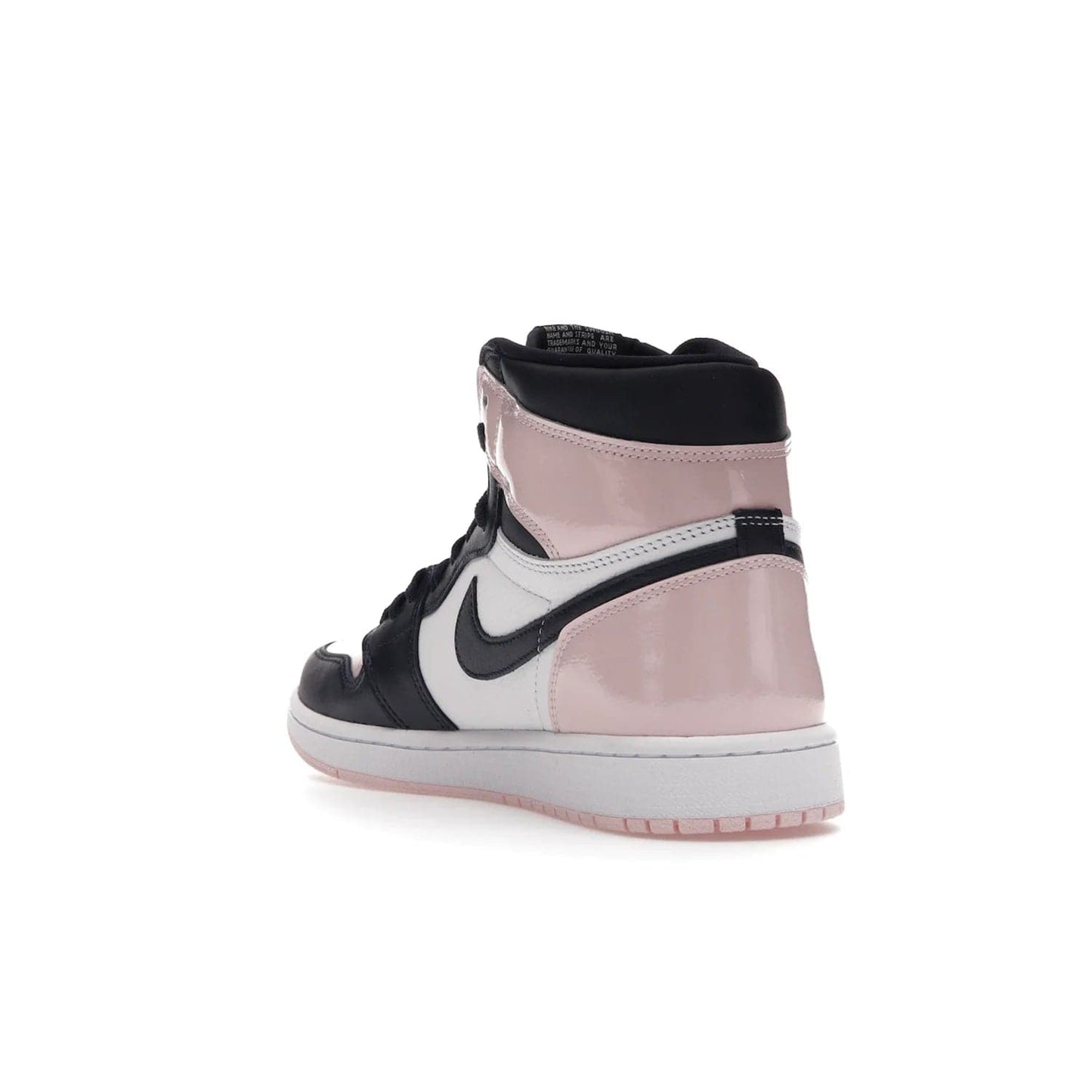 Jordan 1 Retro High OG Atmosphere (Women's) - Image 25 - Only at www.BallersClubKickz.com - Style up with the Women's Air Jordan 1 High Atmosphere. Featuring Black Toe colour-blocking, dynamic leather and light pink patent, this 1985 design brings Michael Jordan's iconic bubblegum habit to your winter collection.