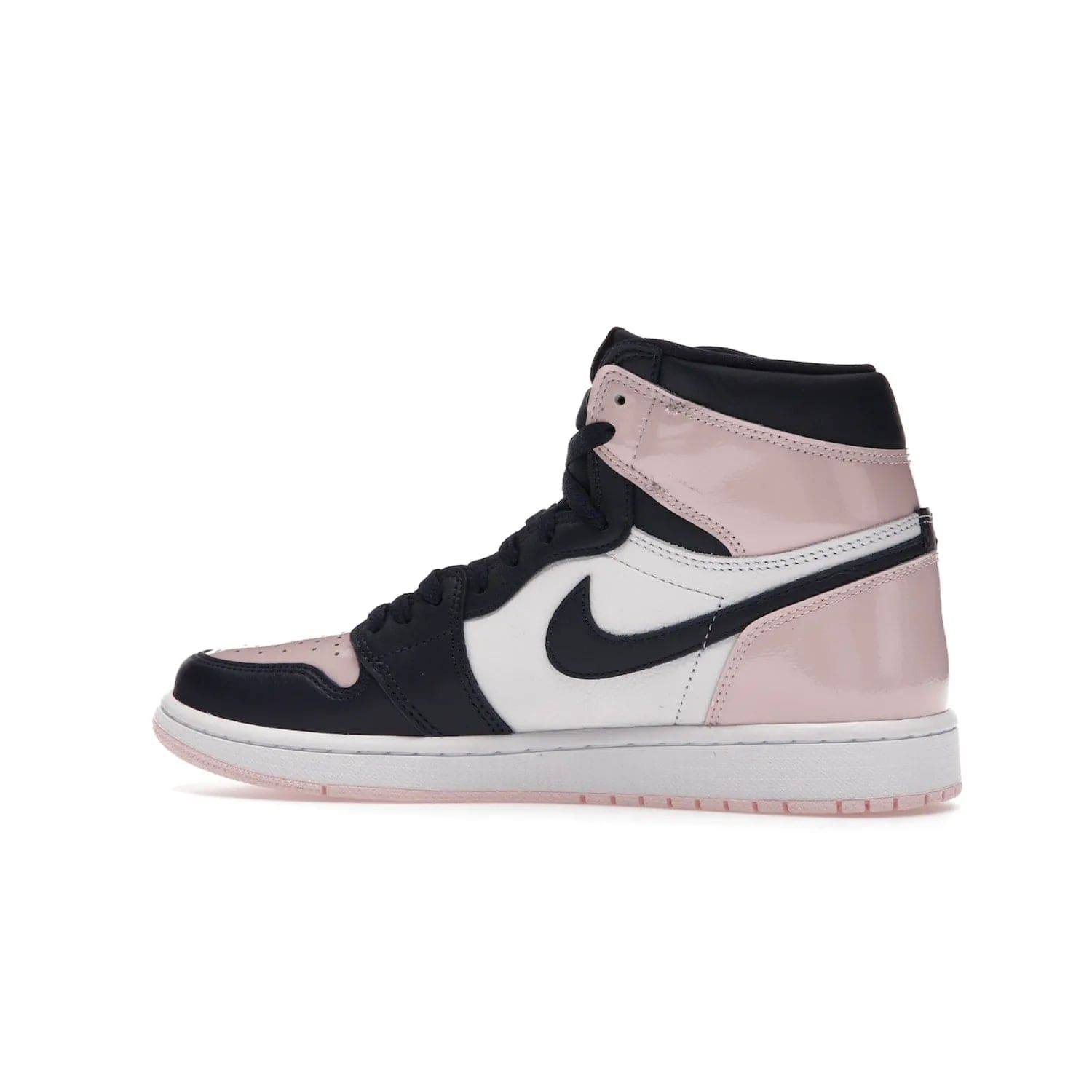 Jordan 1 Retro High OG Atmosphere (Women's) - Image 21 - Only at www.BallersClubKickz.com - Style up with the Women's Air Jordan 1 High Atmosphere. Featuring Black Toe colour-blocking, dynamic leather and light pink patent, this 1985 design brings Michael Jordan's iconic bubblegum habit to your winter collection.