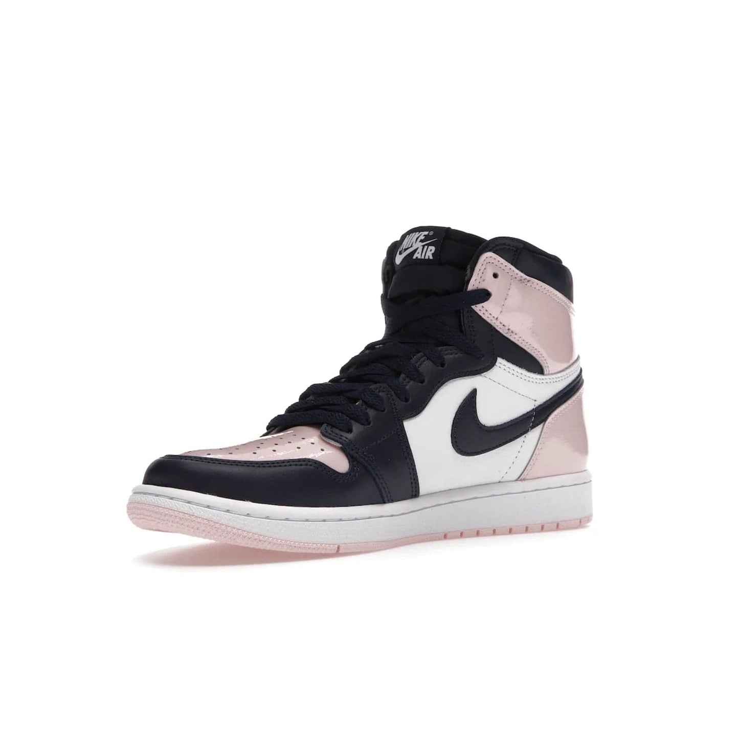 Jordan 1 Retro High OG Atmosphere (Women's) - Image 15 - Only at www.BallersClubKickz.com - Style up with the Women's Air Jordan 1 High Atmosphere. Featuring Black Toe colour-blocking, dynamic leather and light pink patent, this 1985 design brings Michael Jordan's iconic bubblegum habit to your winter collection.