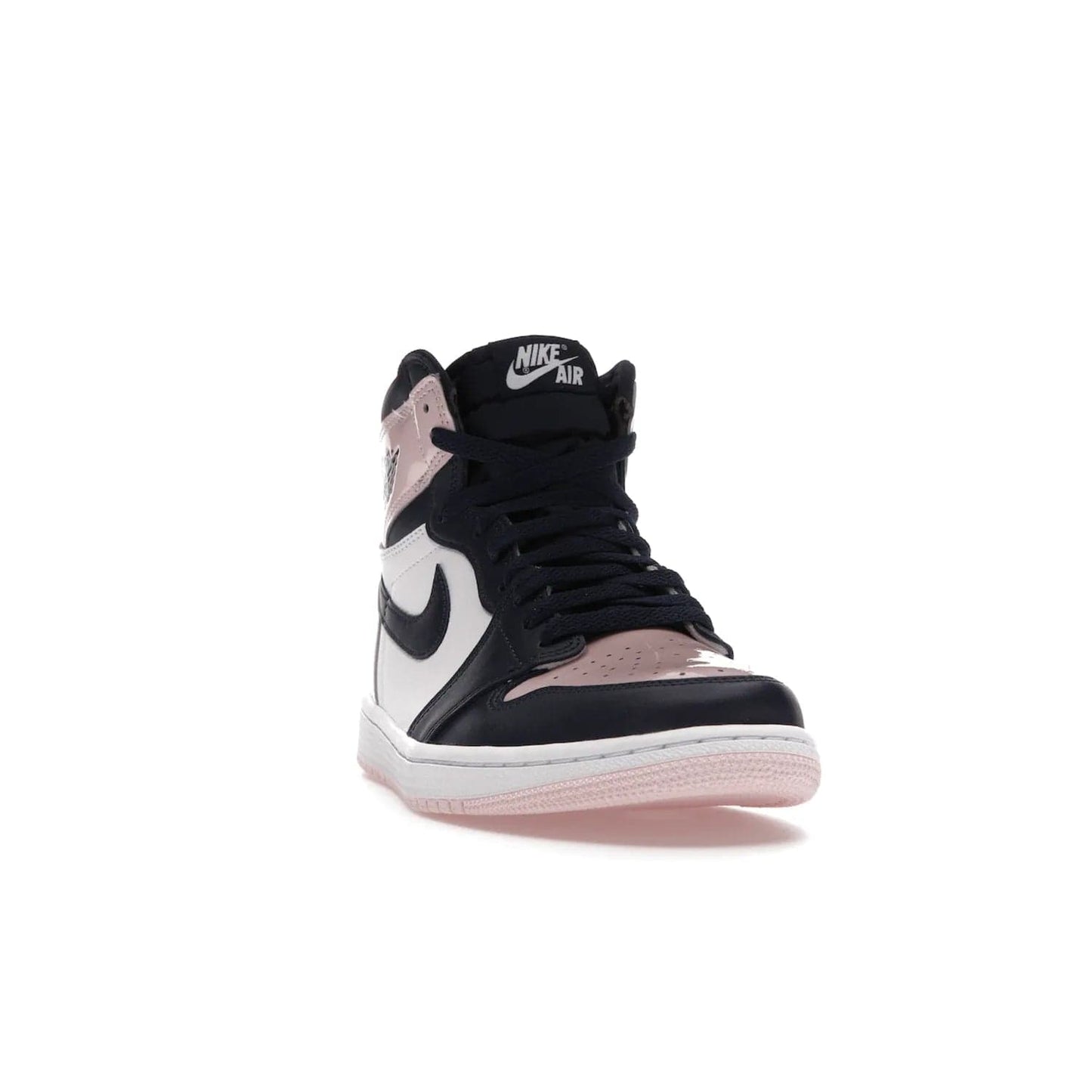 Jordan 1 Retro High OG Atmosphere (Women's) - Image 8 - Only at www.BallersClubKickz.com - Style up with the Women's Air Jordan 1 High Atmosphere. Featuring Black Toe colour-blocking, dynamic leather and light pink patent, this 1985 design brings Michael Jordan's iconic bubblegum habit to your winter collection.