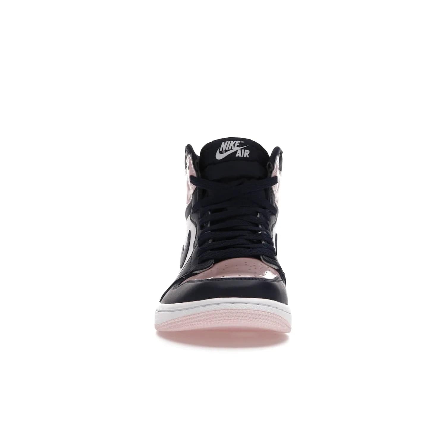 Jordan 1 Retro High OG Atmosphere (Women's) - Image 10 - Only at www.BallersClubKickz.com - Style up with the Women's Air Jordan 1 High Atmosphere. Featuring Black Toe colour-blocking, dynamic leather and light pink patent, this 1985 design brings Michael Jordan's iconic bubblegum habit to your winter collection.