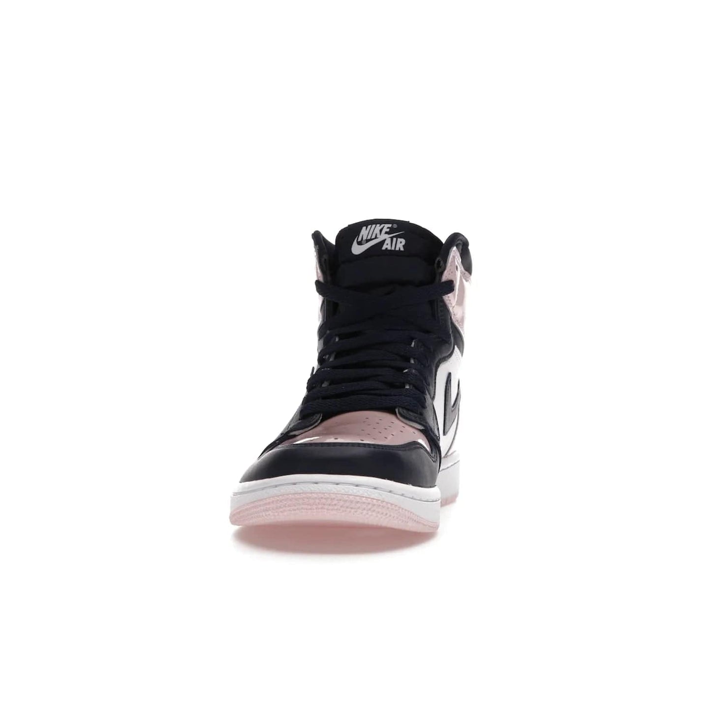 Jordan 1 Retro High OG Atmosphere (Women's) - Image 11 - Only at www.BallersClubKickz.com - Style up with the Women's Air Jordan 1 High Atmosphere. Featuring Black Toe colour-blocking, dynamic leather and light pink patent, this 1985 design brings Michael Jordan's iconic bubblegum habit to your winter collection.