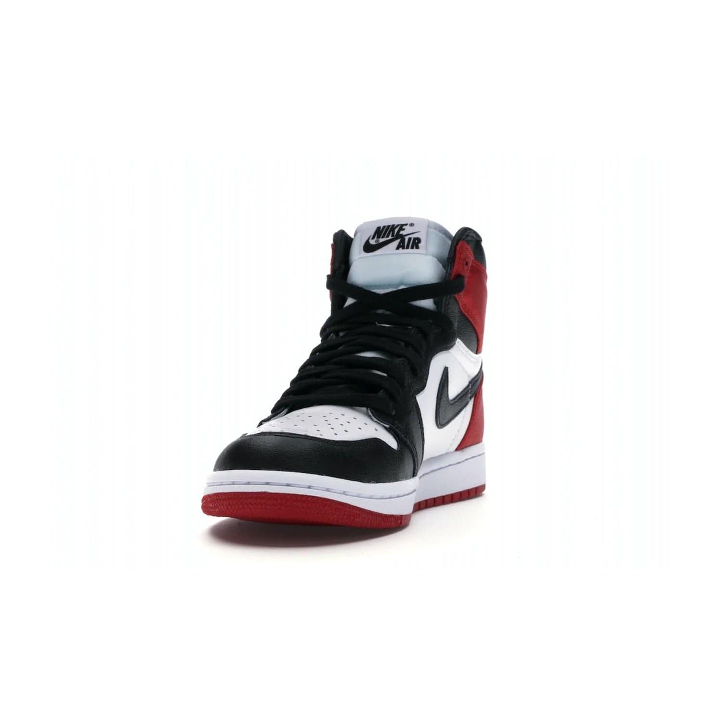 Jordan 1 Retro High Satin Black Toe (Women's) - Image 12 - Only at www.BallersClubKickz.com - Luxurious take on the timeless Air Jordan 1. Features a mix of black leather and satin materials with subtle University Red accents. Elevated look with metal Wings logo on the heel. Released in August 2019.