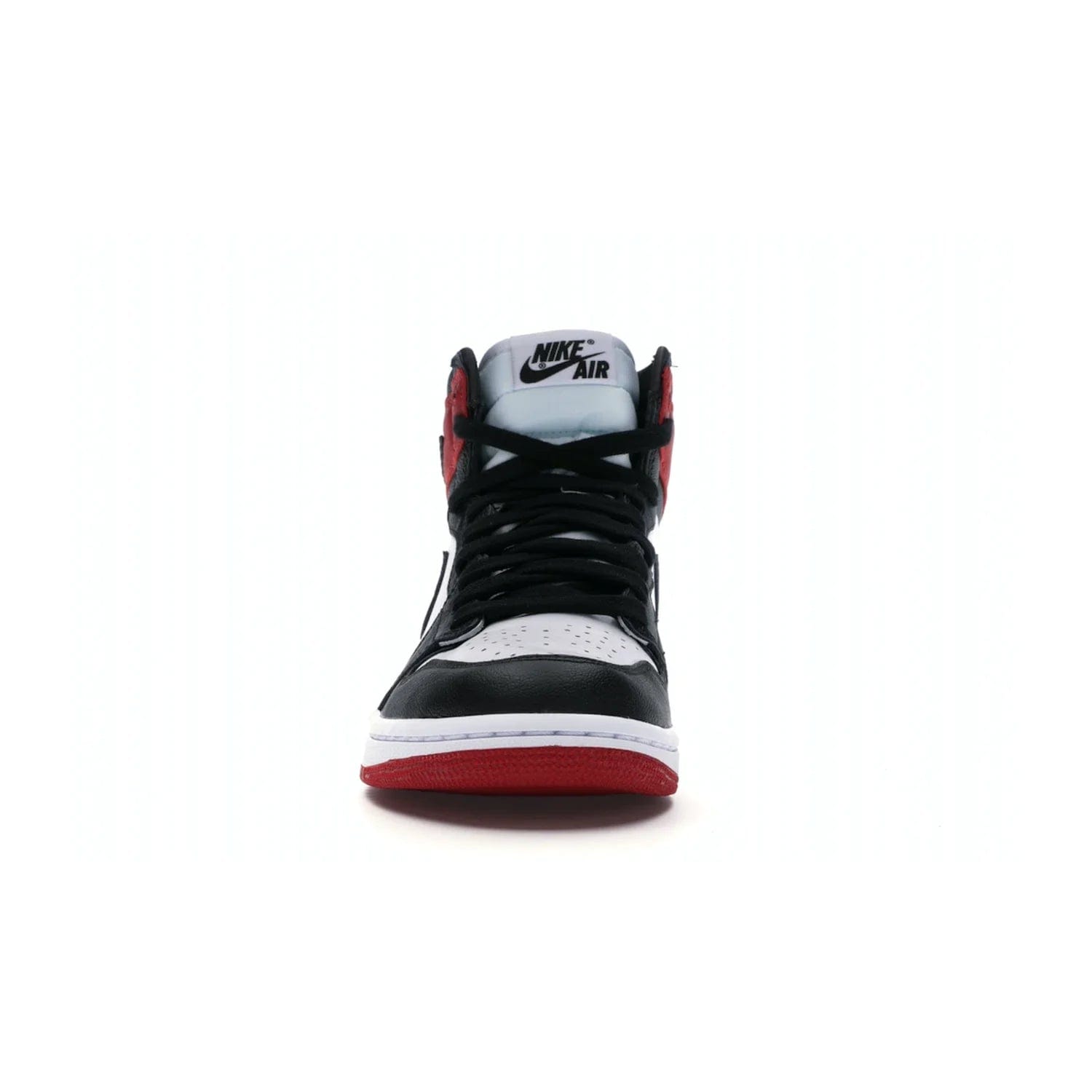 Jordan 1 Retro High Satin Black Toe (Women's) - Image 10 - Only at www.BallersClubKickz.com - Luxurious take on the timeless Air Jordan 1. Features a mix of black leather and satin materials with subtle University Red accents. Elevated look with metal Wings logo on the heel. Released in August 2019.