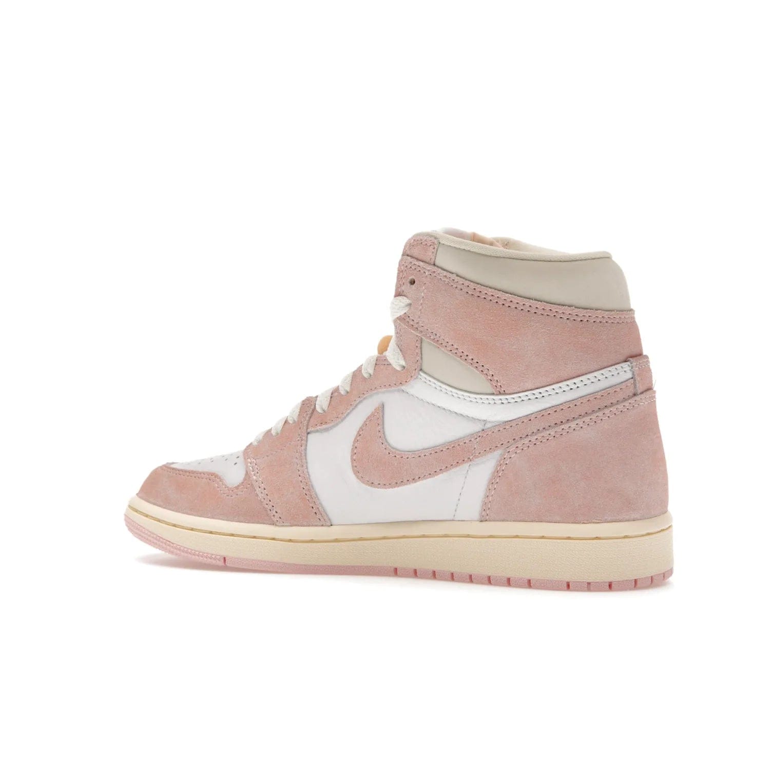 Jordan 1 Retro High OG Washed Pink (Women's) - Image 22 - Only at www.BallersClubKickz.com - Iconic Air Jordan 1 Retro High OG for women with unique pink suede and white leather uppers. Get the timeless look on April 22, 2023.