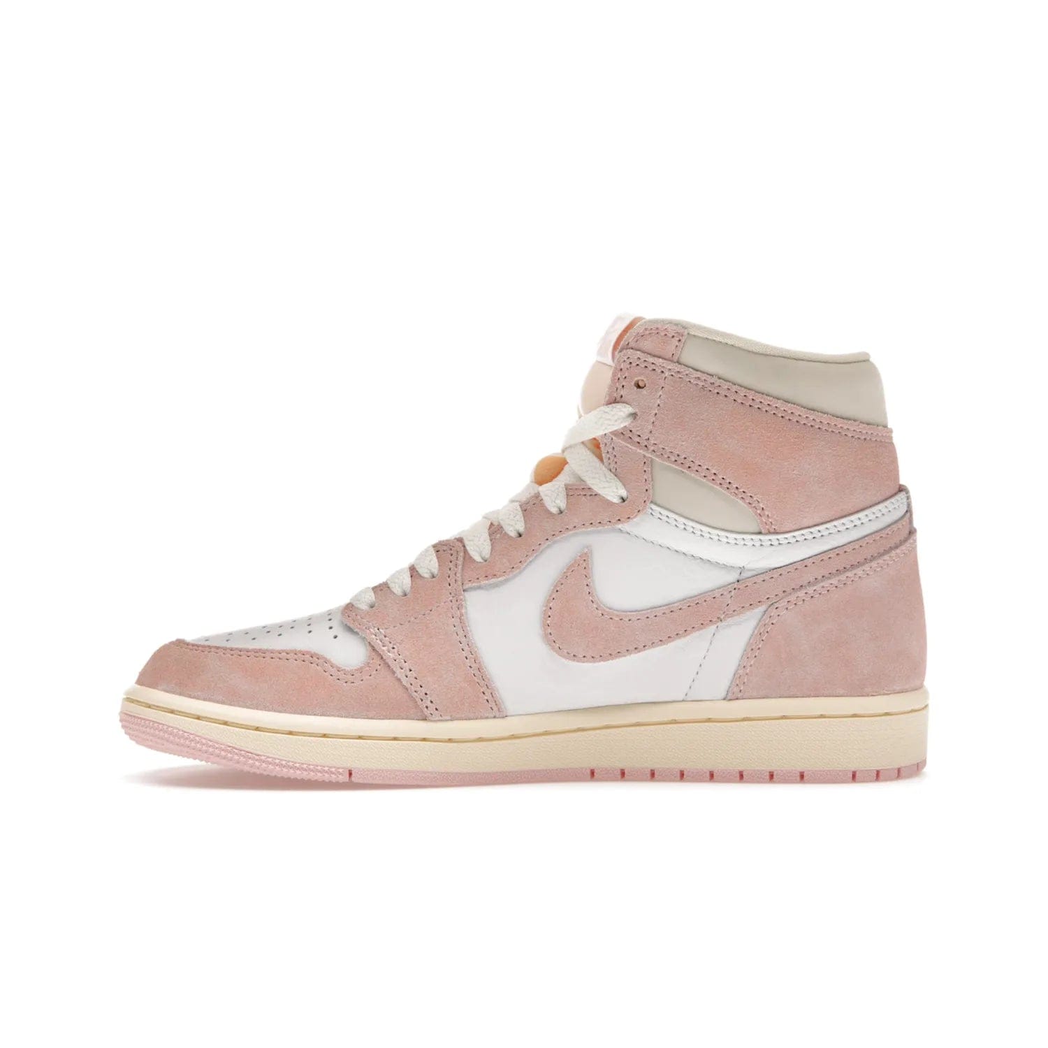 Jordan 1 Retro High OG Washed Pink (Women's) - Image 19 - Only at www.BallersClubKickz.com - Iconic Air Jordan 1 Retro High OG for women with unique pink suede and white leather uppers. Get the timeless look on April 22, 2023.