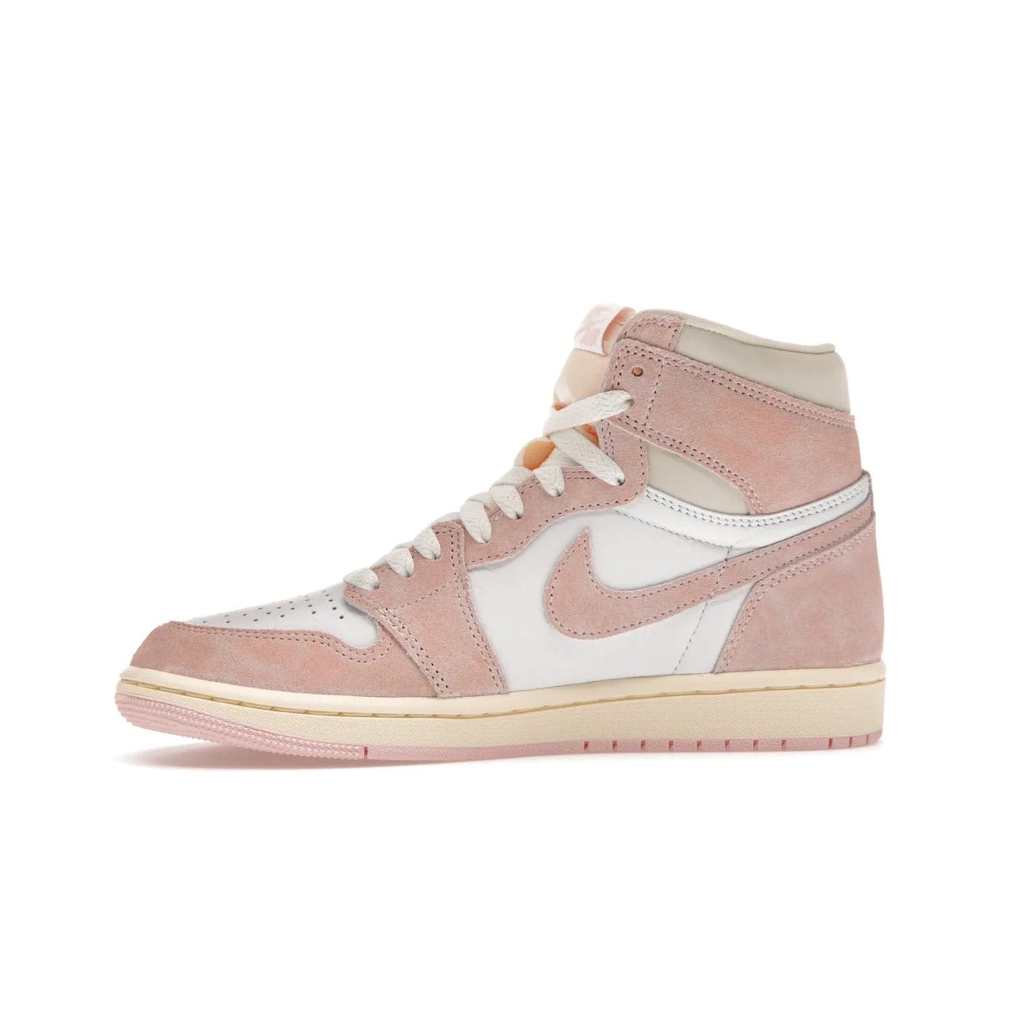 Jordan 1 Retro High OG Washed Pink (Women's) - Image 18 - Only at www.BallersClubKickz.com - Iconic Air Jordan 1 Retro High OG for women with unique pink suede and white leather uppers. Get the timeless look on April 22, 2023.