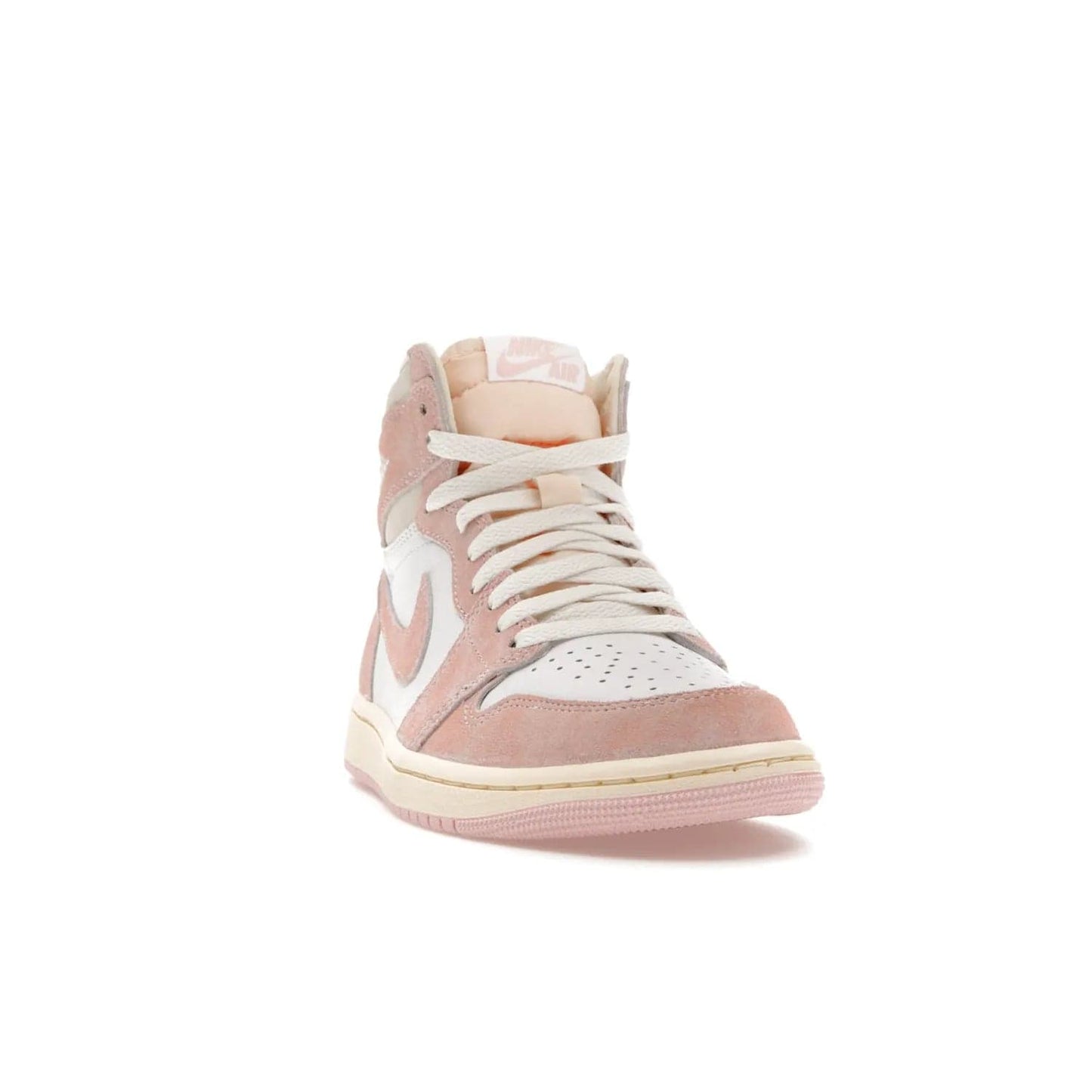 Jordan 1 Retro High OG Washed Pink (Women's) - Image 8 - Only at www.BallersClubKickz.com - Iconic Air Jordan 1 Retro High OG for women with unique pink suede and white leather uppers. Get the timeless look on April 22, 2023.