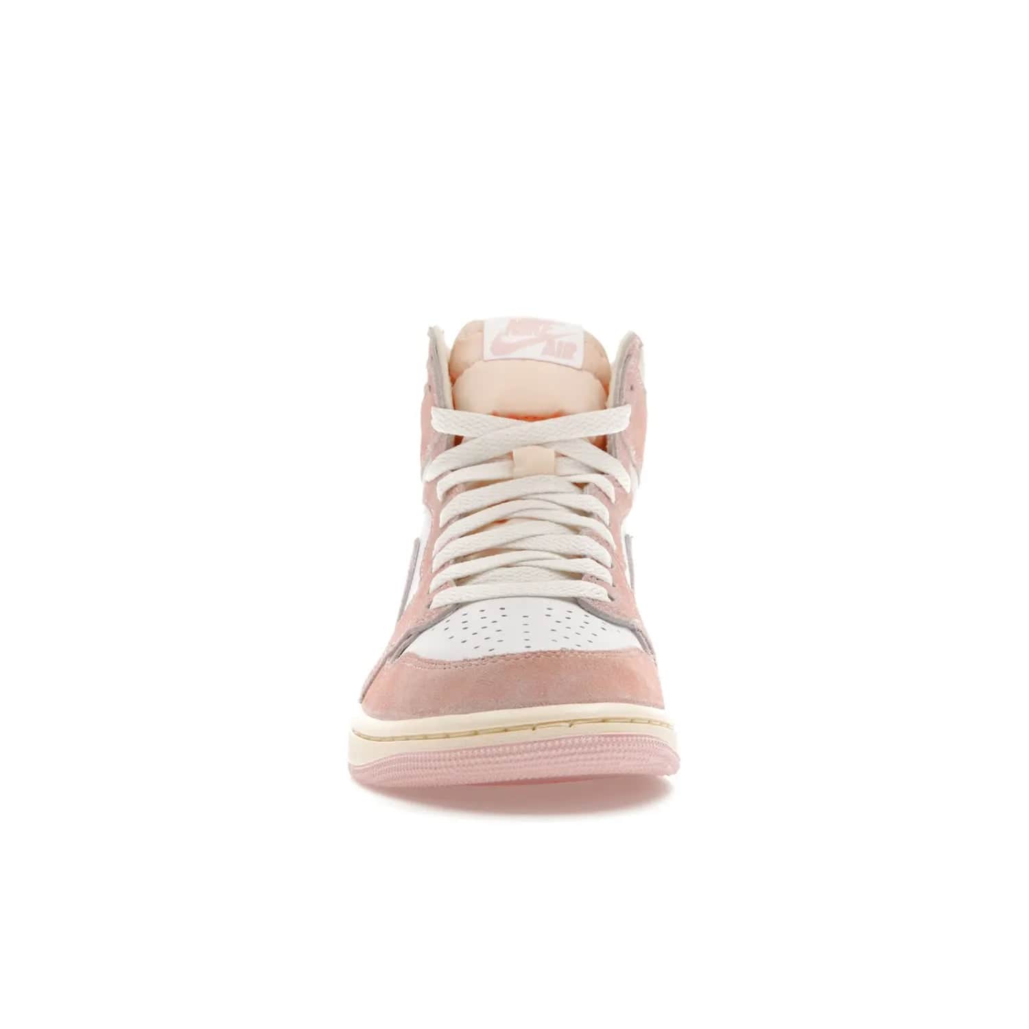 Jordan 1 Retro High OG Washed Pink (Women's) - Image 10 - Only at www.BallersClubKickz.com - Iconic Air Jordan 1 Retro High OG for women with unique pink suede and white leather uppers. Get the timeless look on April 22, 2023.