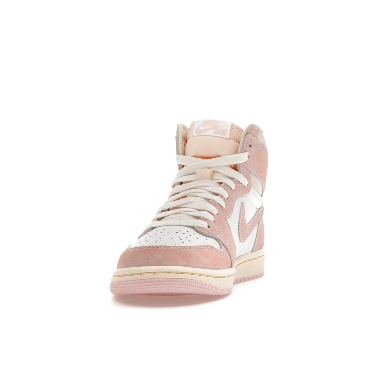Jordan 1 Retro High OG Washed Pink (Women's) - Image 12 - Only at www.BallersClubKickz.com - Iconic Air Jordan 1 Retro High OG for women with unique pink suede and white leather uppers. Get the timeless look on April 22, 2023.