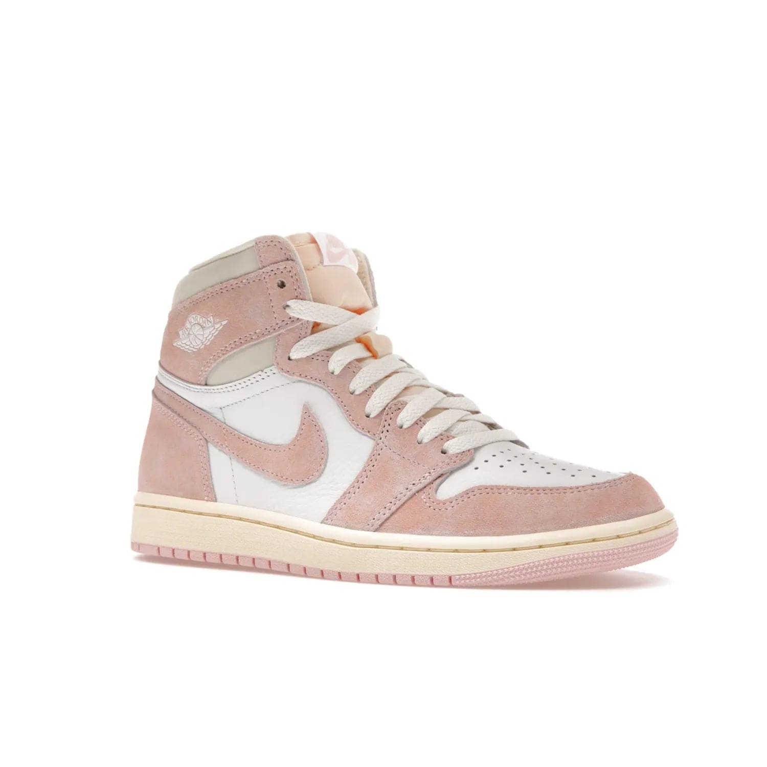 Jordan 1 Retro High OG Washed Pink (Women's) - Image 4 - Only at www.BallersClubKickz.com - Iconic Air Jordan 1 Retro High OG for women with unique pink suede and white leather uppers. Get the timeless look on April 22, 2023.