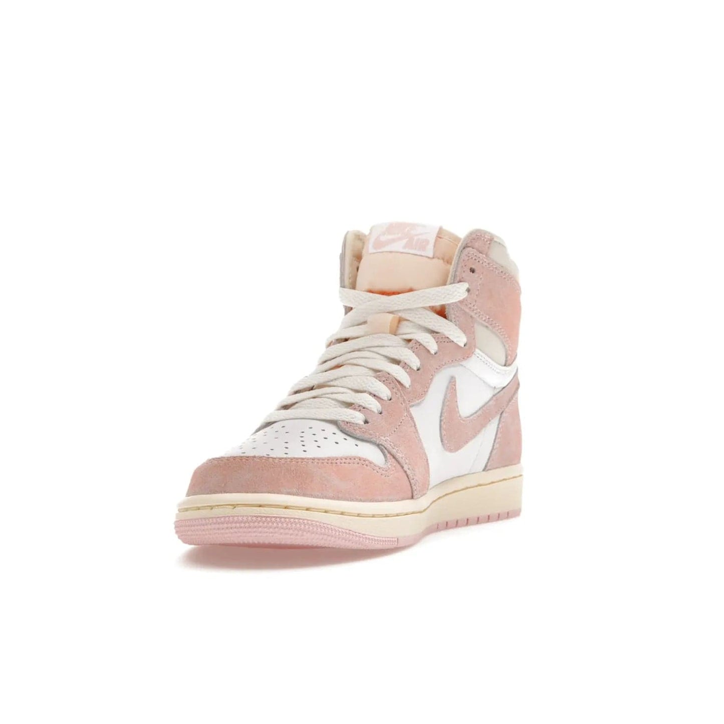 Jordan 1 Retro High OG Washed Pink (Women's) - Image 13 - Only at www.BallersClubKickz.com - Iconic Air Jordan 1 Retro High OG for women with unique pink suede and white leather uppers. Get the timeless look on April 22, 2023.