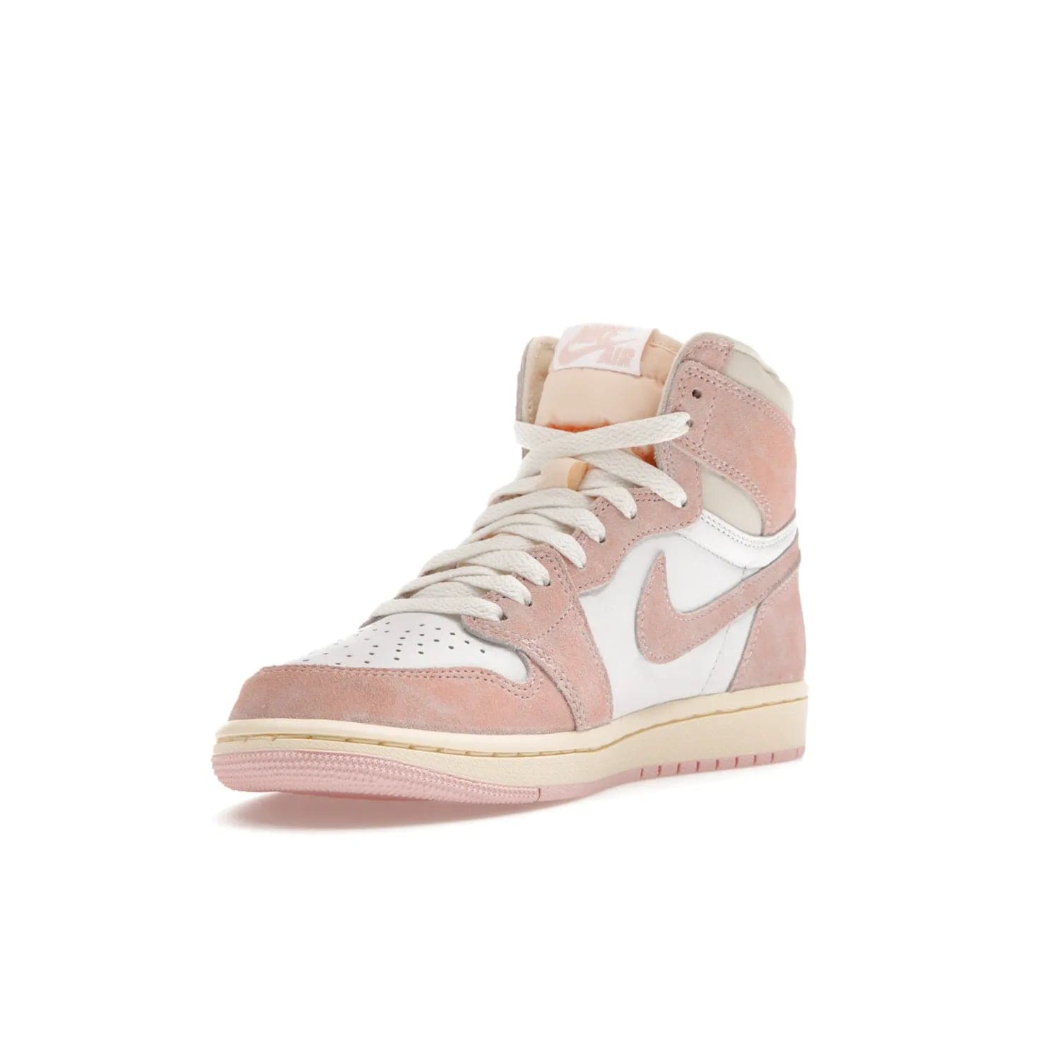 Jordan 1 Retro High OG Washed Pink (Women's) - Image 14 - Only at www.BallersClubKickz.com - Iconic Air Jordan 1 Retro High OG for women with unique pink suede and white leather uppers. Get the timeless look on April 22, 2023.