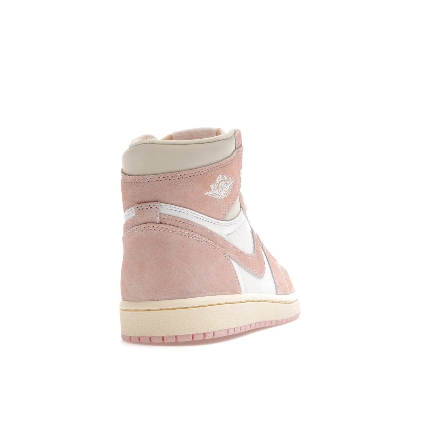 Jordan 1 Retro High OG Washed Pink (Women's) - Image 30 - Only at www.BallersClubKickz.com - Iconic Air Jordan 1 Retro High OG for women with unique pink suede and white leather uppers. Get the timeless look on April 22, 2023.