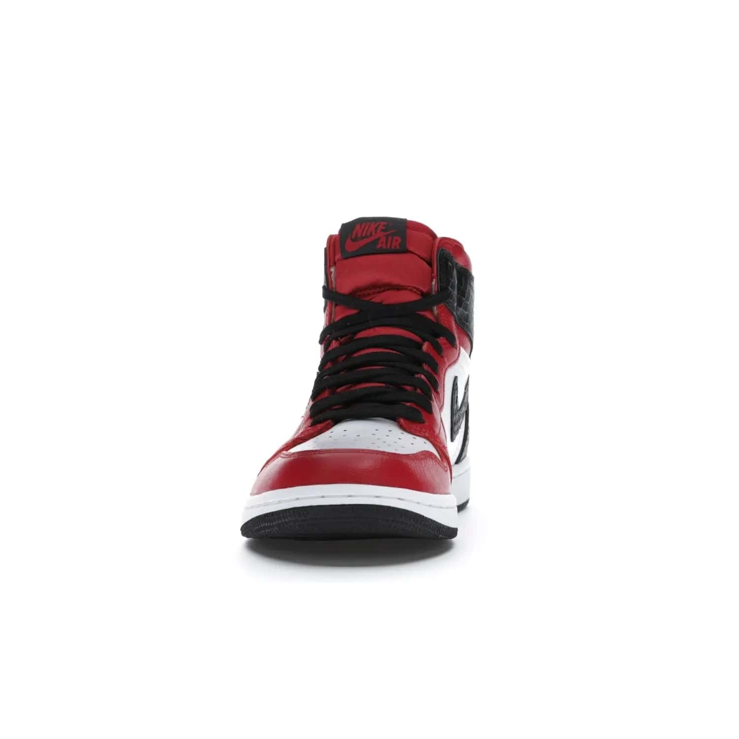 Jordan 1 Retro High Satin Snake Chicago (Women's) - Image 11 - Only at www.BallersClubKickz.com - Upscale Jordan 1 Retro High Satin Snake Chicago (Women's). Crafted from red and white leather with faux snakeskin details and red satin. Jordan Wings graphic on the ankle, white midsole, and striking red outsole. August 2020 release. Iconic shoes must-have for sneaker collectors.