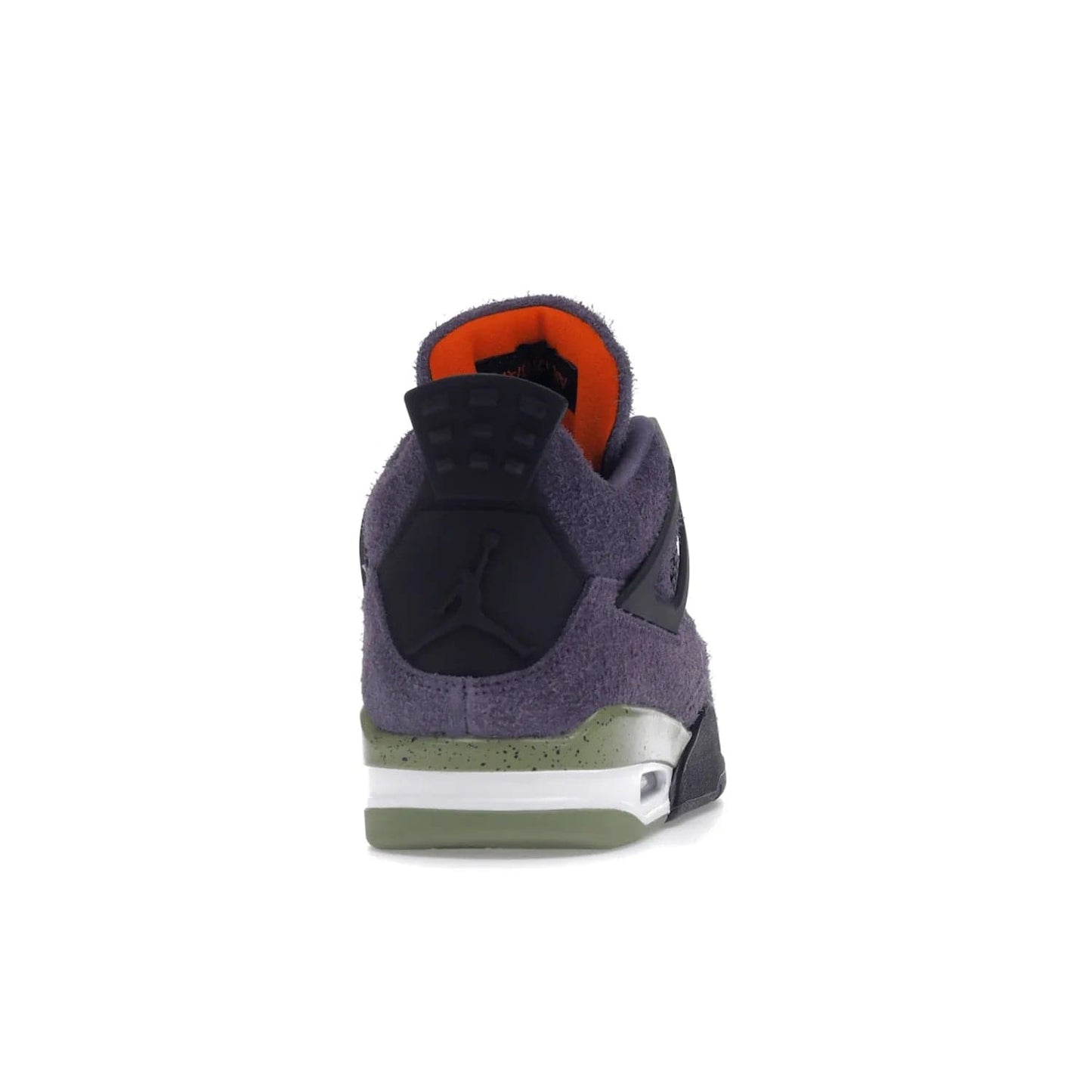 Jordan 4 Retro Canyon Purple (Women's) - Image 29 - Only at www.BallersClubKickz.com - New Air Jordan 4 Retro Canyon Purple W sneaker features shaggy purple suede, lime highlights & safety orange Jumpman branding. Classic ankle-hugging silhouette with modern colors released 15/10/2022.